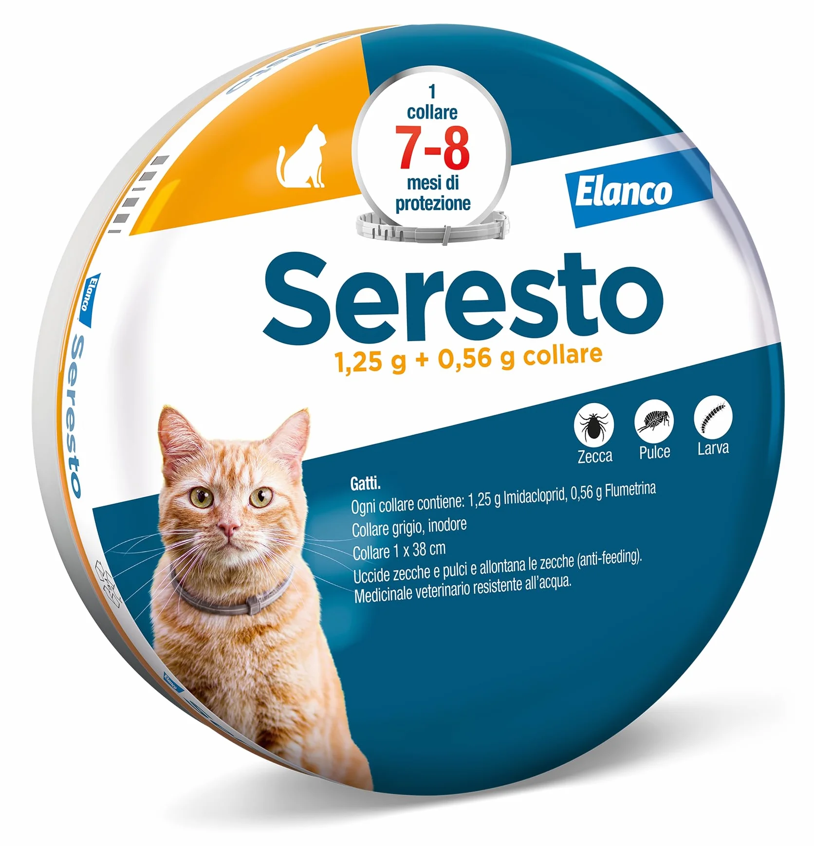 Seresto collare antiparassitario per gatti. Elimina pulci e zecche, fino a 8 mesi di protezione, Il pacchetto può variare