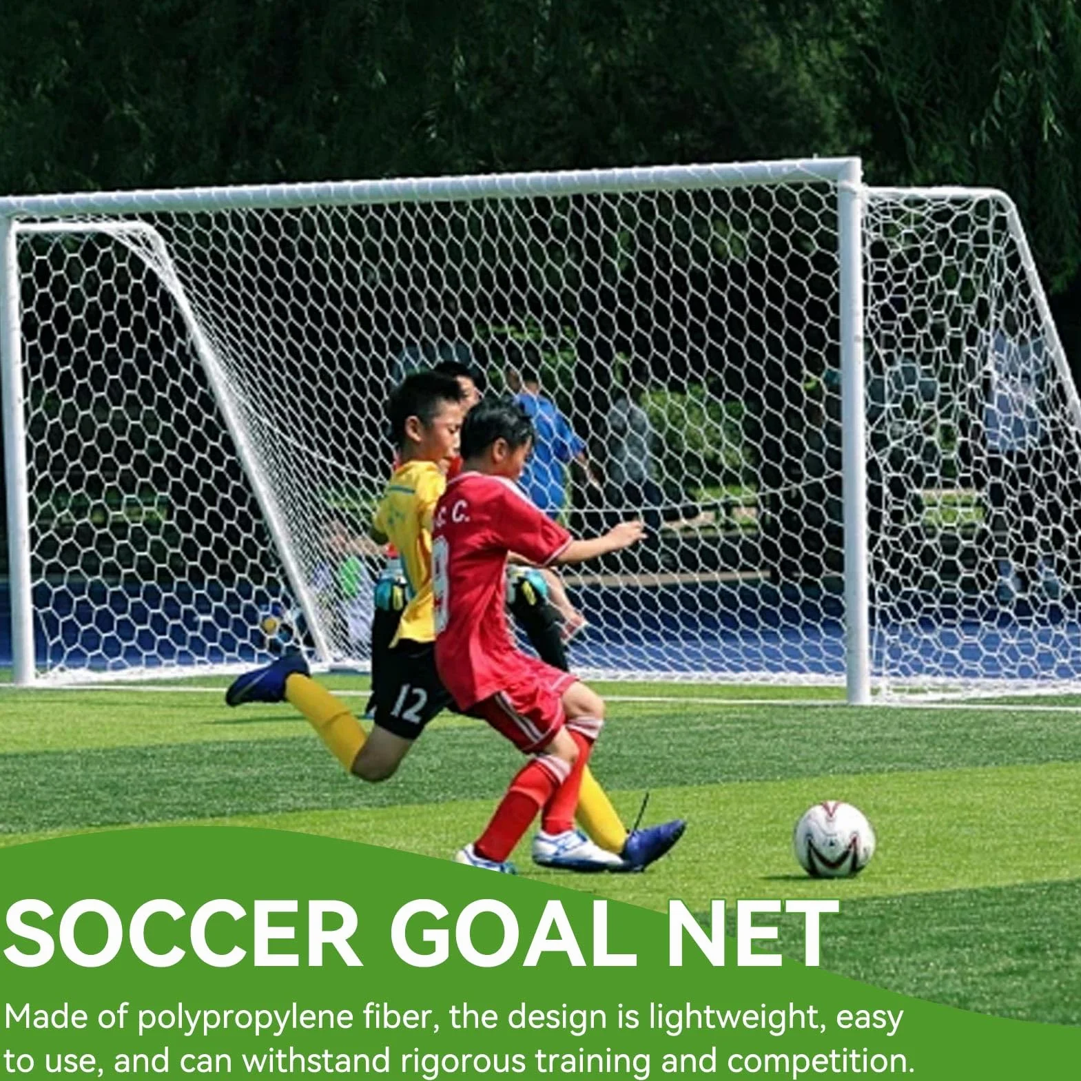 Rete per porte da calcio, Reti per porte di ricambio per calcio Rete per porte da calcio sportive Rete per porte da calcio a grandezza naturale per allenamenti di partite sportive