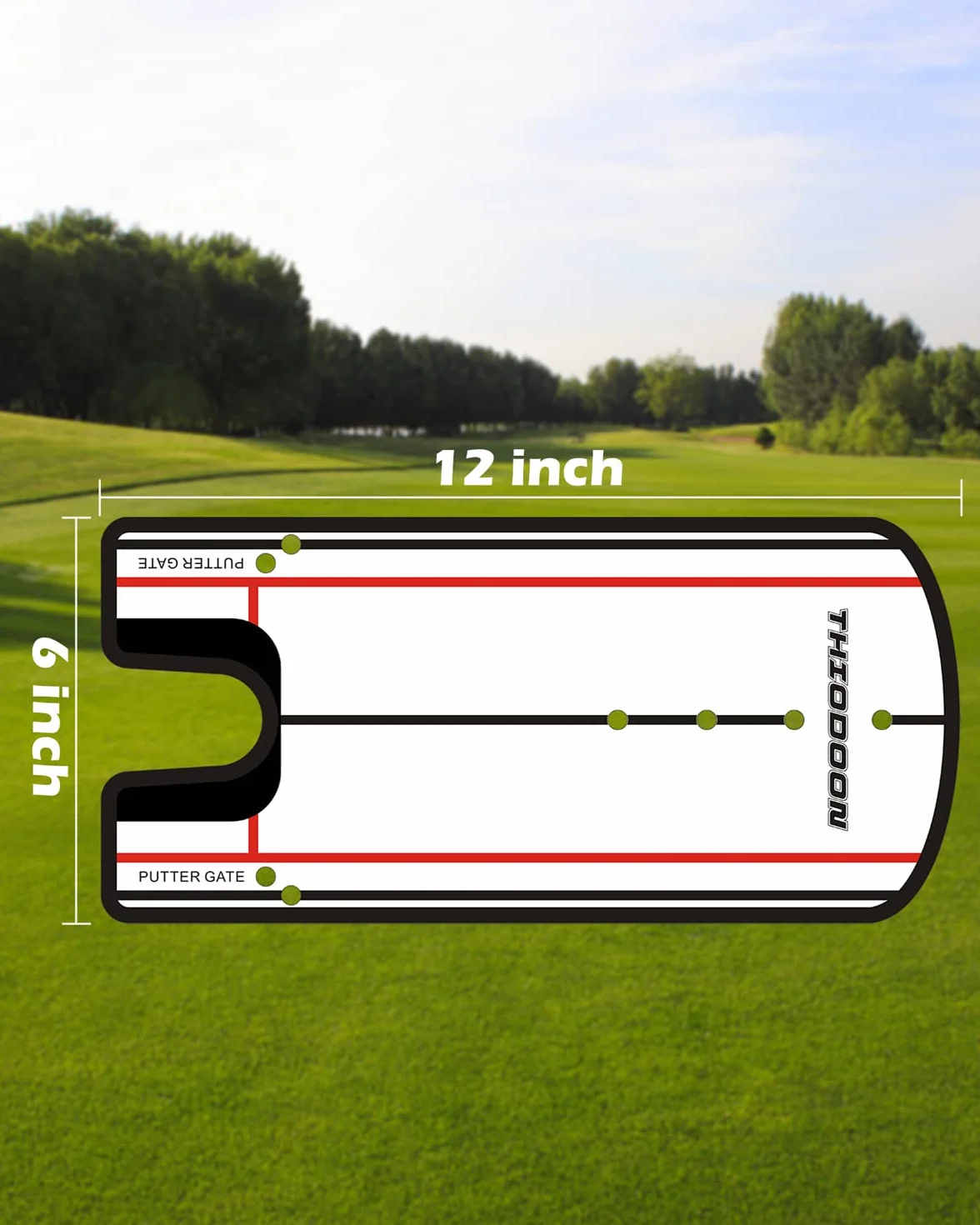 THIODOON Golf Putting Alignment Mirror - Line Putting Mirror Training Aid - Size 12 x 6 Inches