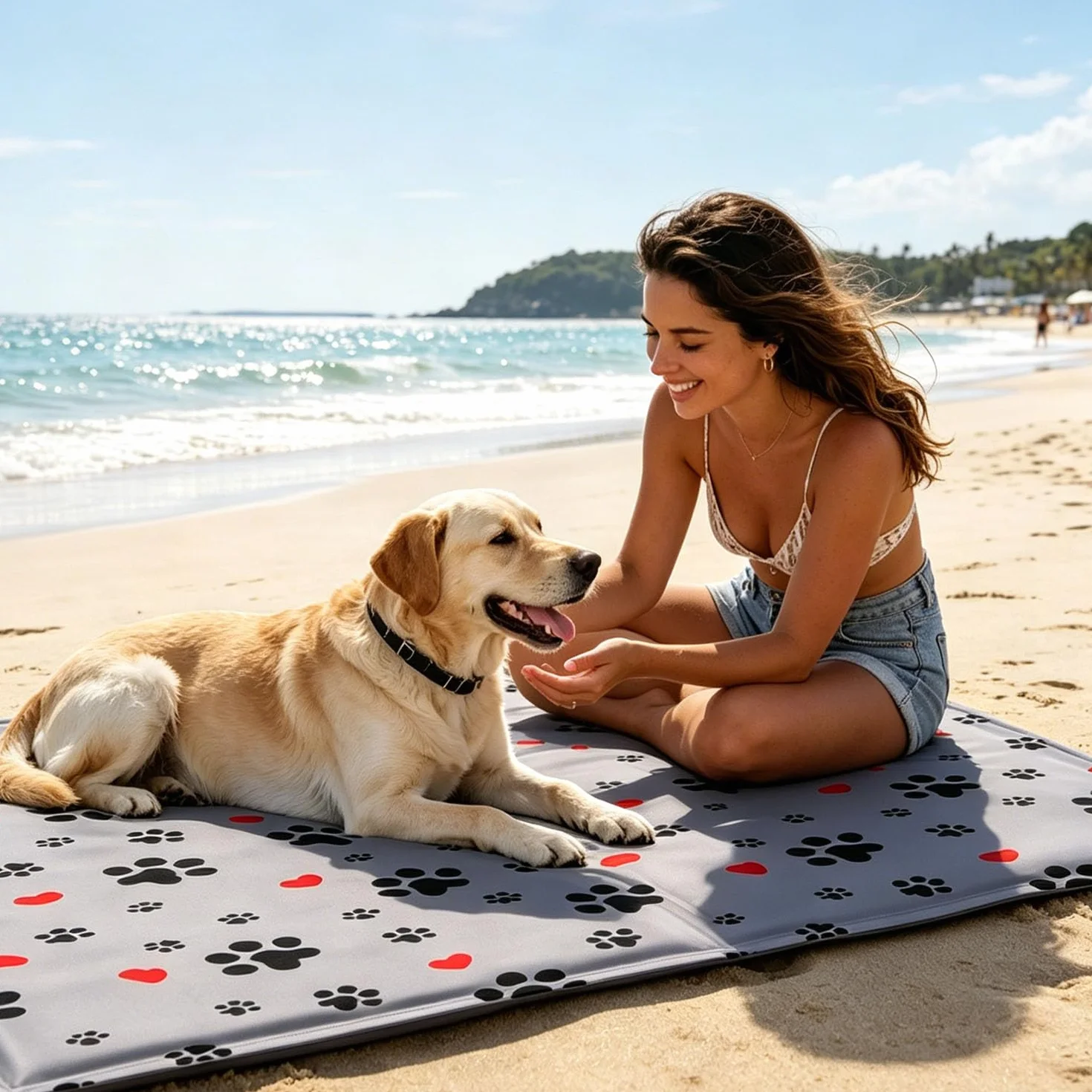 Tappetino Refrigerante per Cani Medi XL 65x50cm Gel Non Tossico Antigraffio