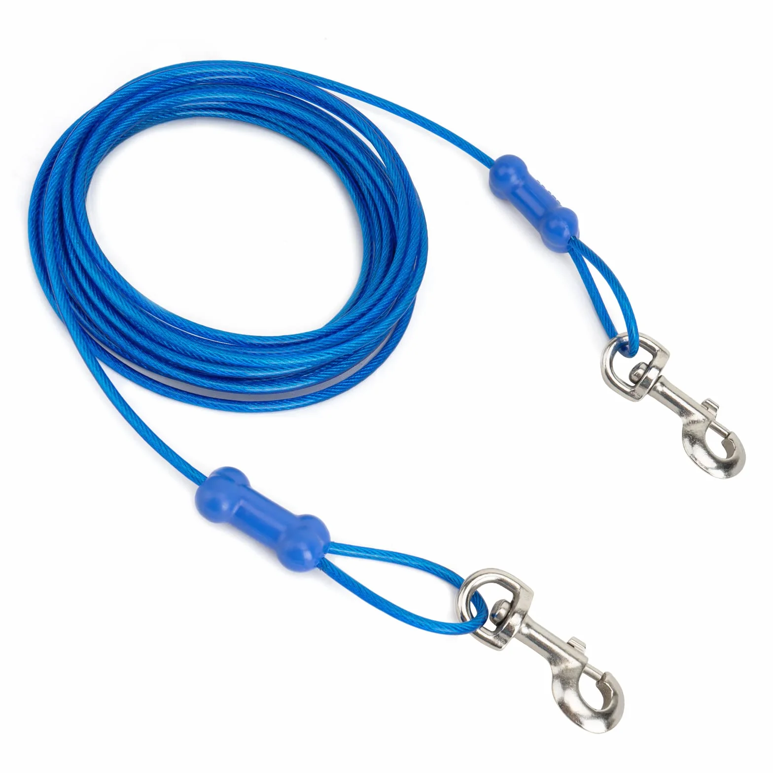 Petphabt - Cavo resistente per cani da 3 m, per cani di grandi dimensioni, giardino, giardino, parco animali domestici, cavo blu 56,7 kg