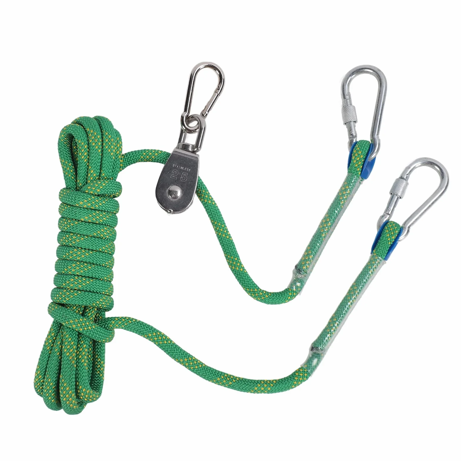 Cavo per Legare Cani, Cavo per Corridori Cani 16,4 Piedi Puleggia Rotante a 360 Gradi Riflettente per Campeggio in Giardino (GREEN)