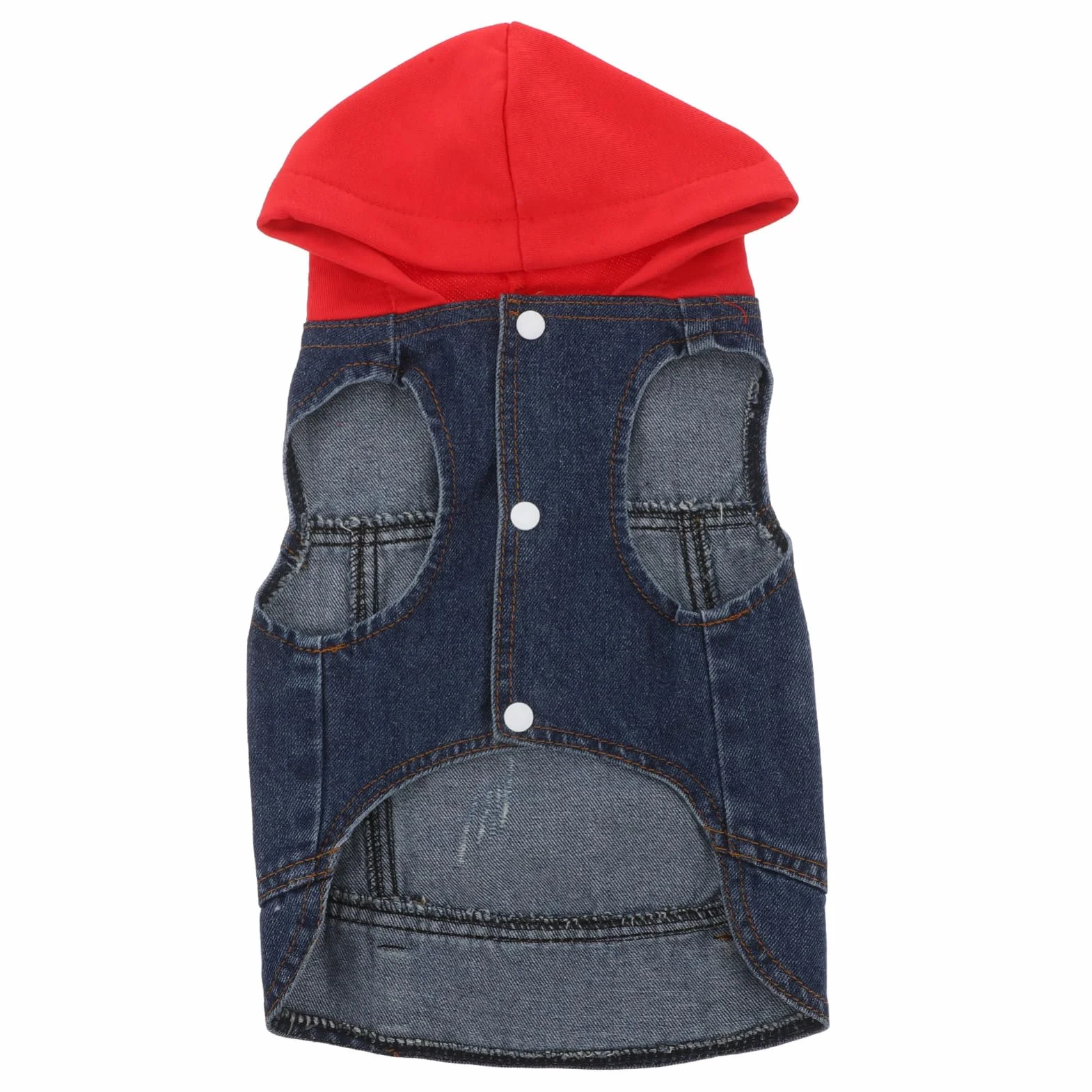 Happyyami Gilet per Animali Domestici Cappotto Cane Giacca di Jeans Rosso