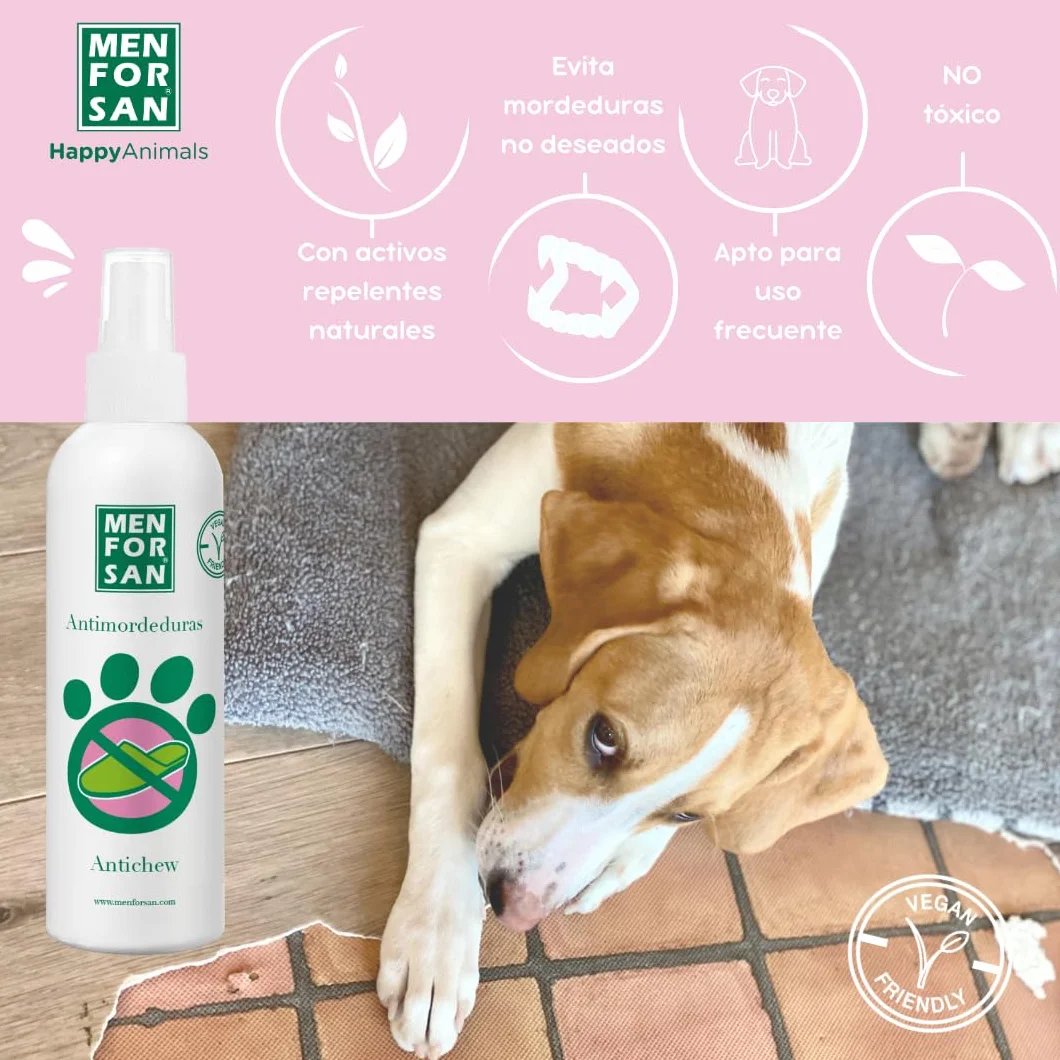 MENFORSAN Antibites - Mobili e Tessuti per Cani, 125 ml, Confezione da 2, per Evitare morsi indesiderati
