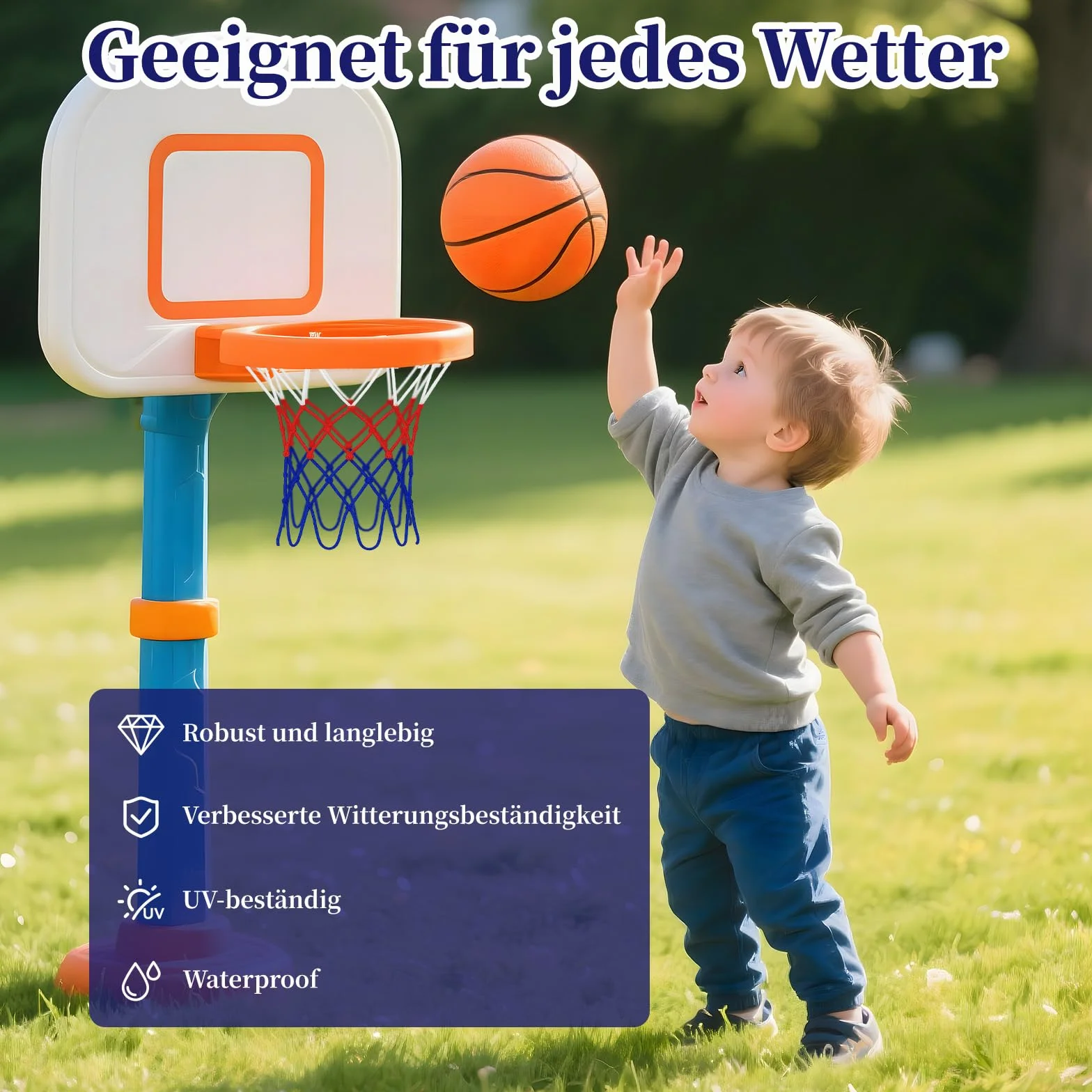 Rete da Basket Tricolore di Ricambio per Mini Cerchio 20-26 cm, 3 Pezzi per Sport Esterni e Interni