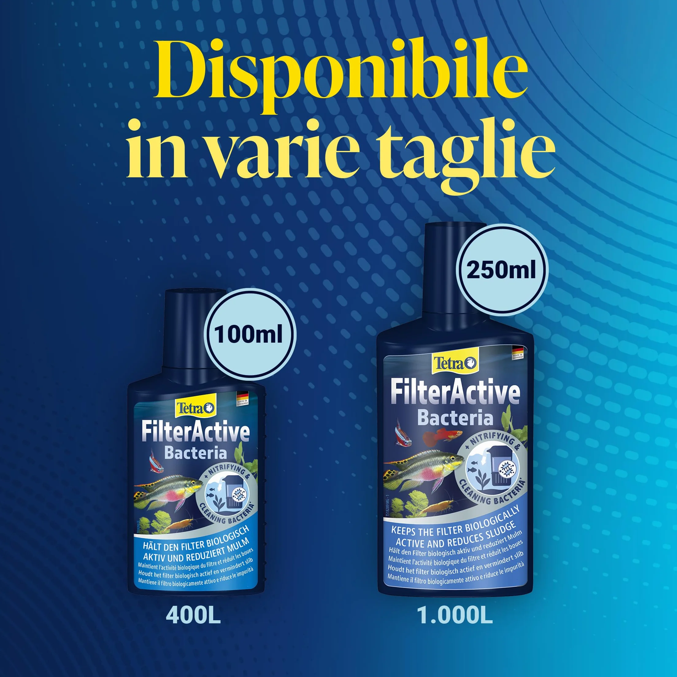 Tetra FilterActive 250 ml Batteri Vivi Attivano Filtro Riducono Accumulo Impurità Mantiene Biologicamente Attivo