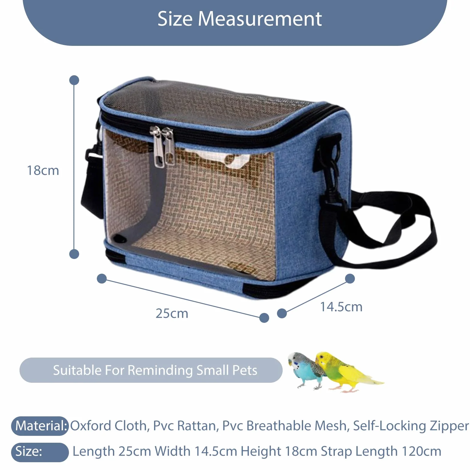 PETCUTE Trasportino per uccelli con Tracolla,Trasparente PVC Trasportino Portatile per Pappagalli per Uccelli da Compagnia,Borsa per il Trasporto di Uccelli con Cintura di sicurezza integrata