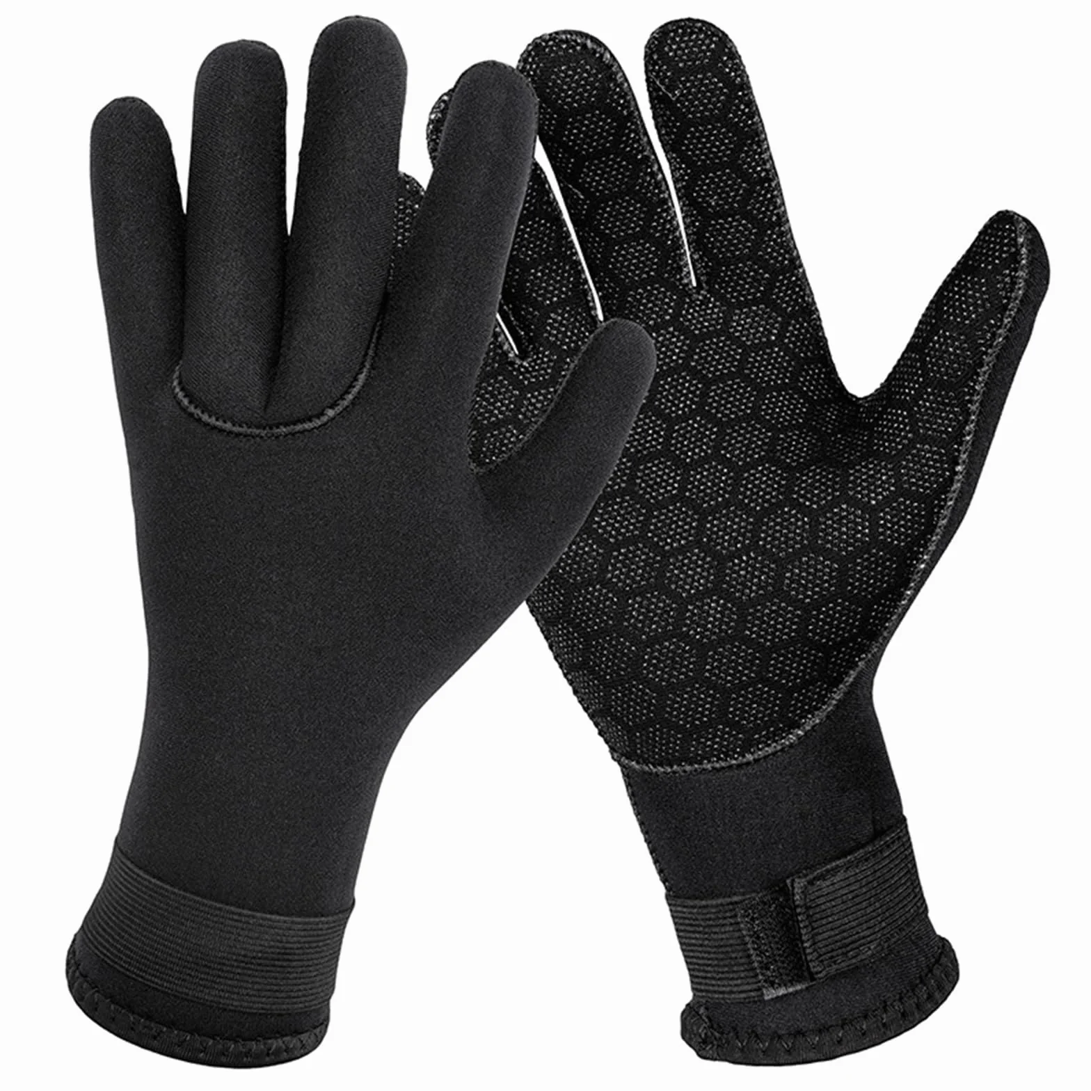 Risipu Guanti in neoprene da 3 mm per uomo e donna, termici, antiscivolo, con cinturino da polso regolabile, ideali per immersioni, snorkeling, kayak, surf e nuoto in acqua fredda