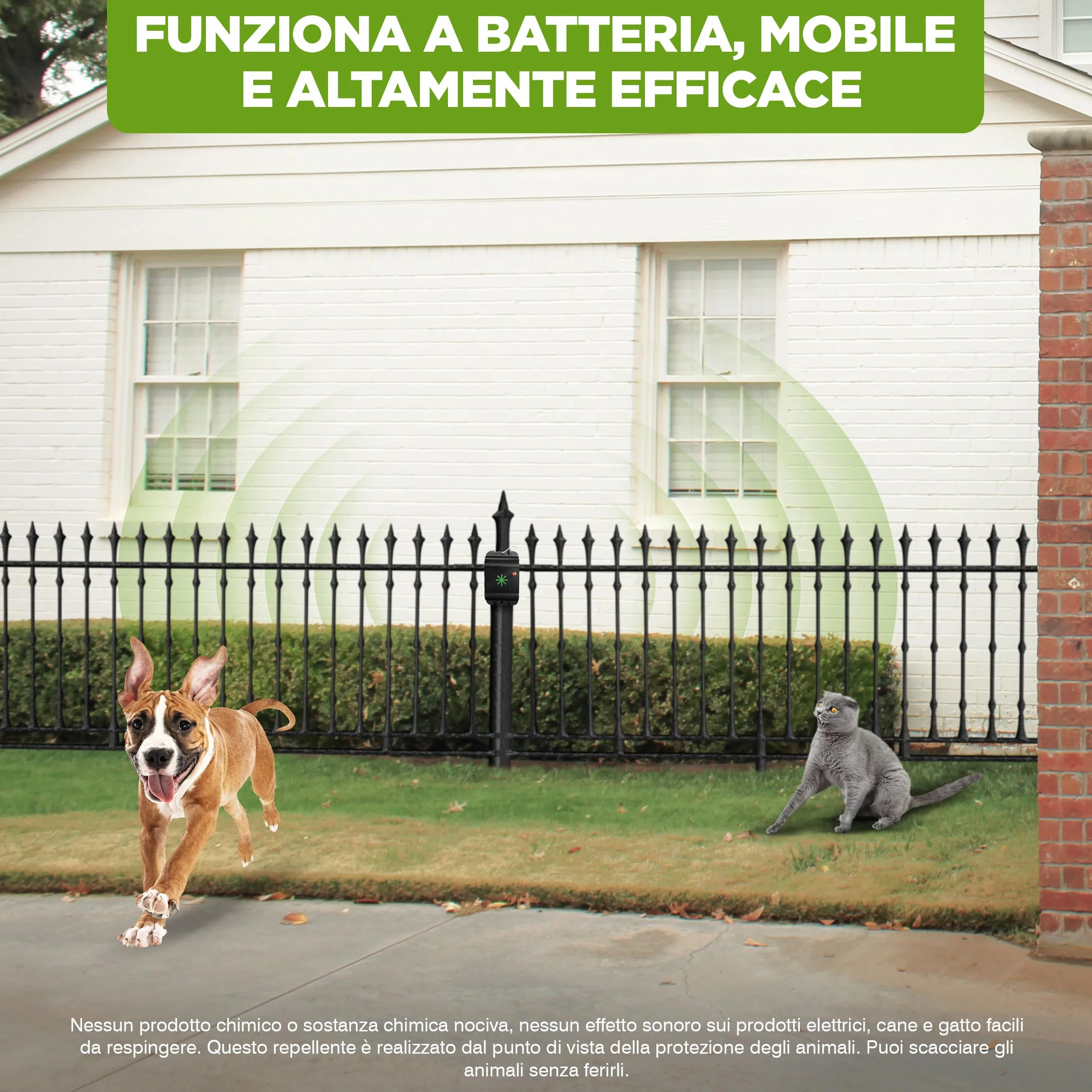 ISOTRONIC repellente animali ultrasuoni gatti cani dissuasore fienile giardino auto garage batteria raggio 40m² 3 pezzi efficace esterno interno protezione difesa mobile impermeabile stop parassiti