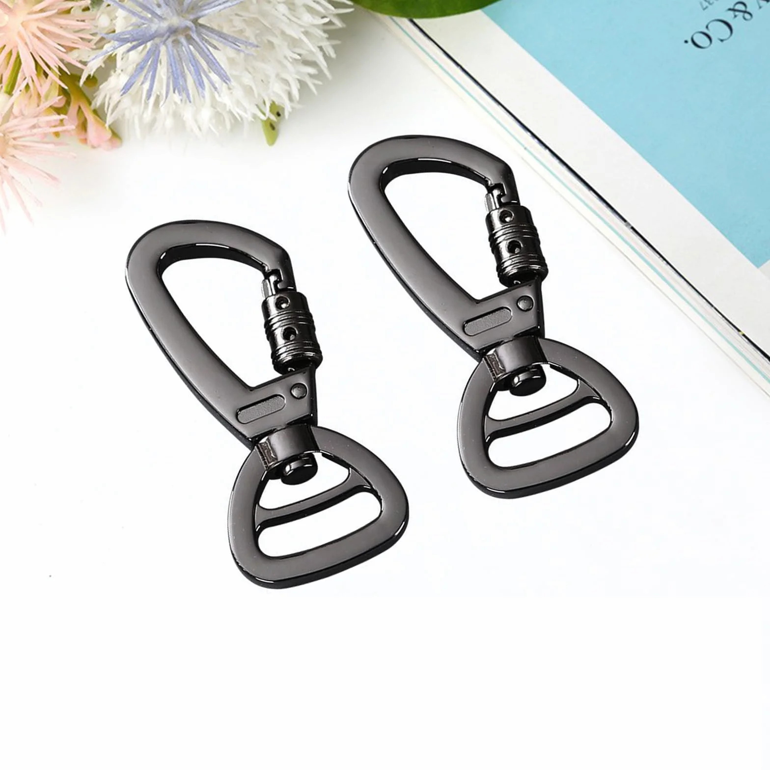 2 PCS Moschettone per Guinzaglio per Cani, Ganci Portachiavi, Moschettoni Forma D in Acciaio Inox, Utilizzati per Alpinismo, Moschettone in Acciaio 60 mm da Utilizzare con Guinzaglio Paracord