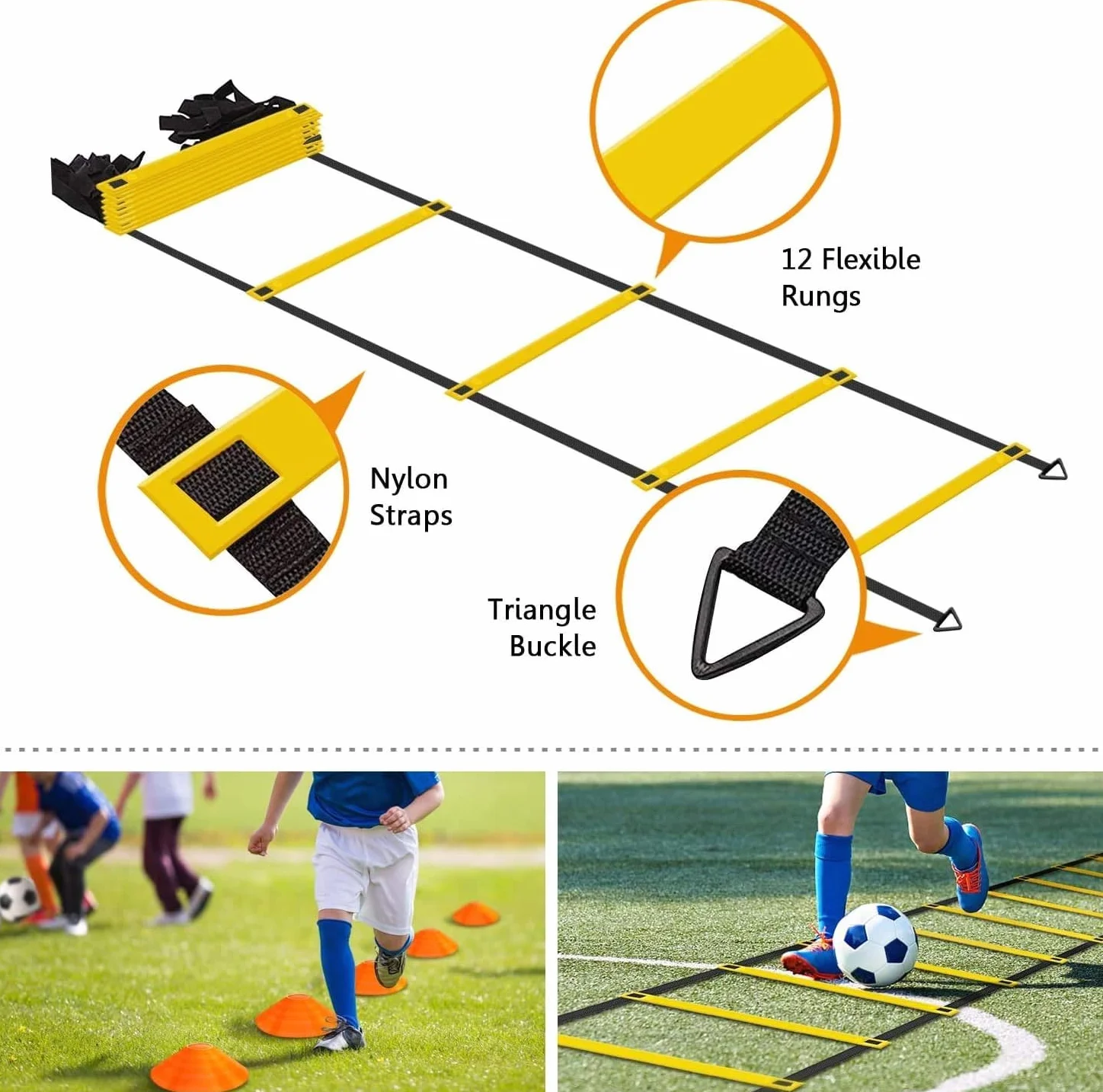 Kit di velocità allenamento Calcio, ostacoli, scala agilità, coni, paracadute resistenza, cintura, bracciale