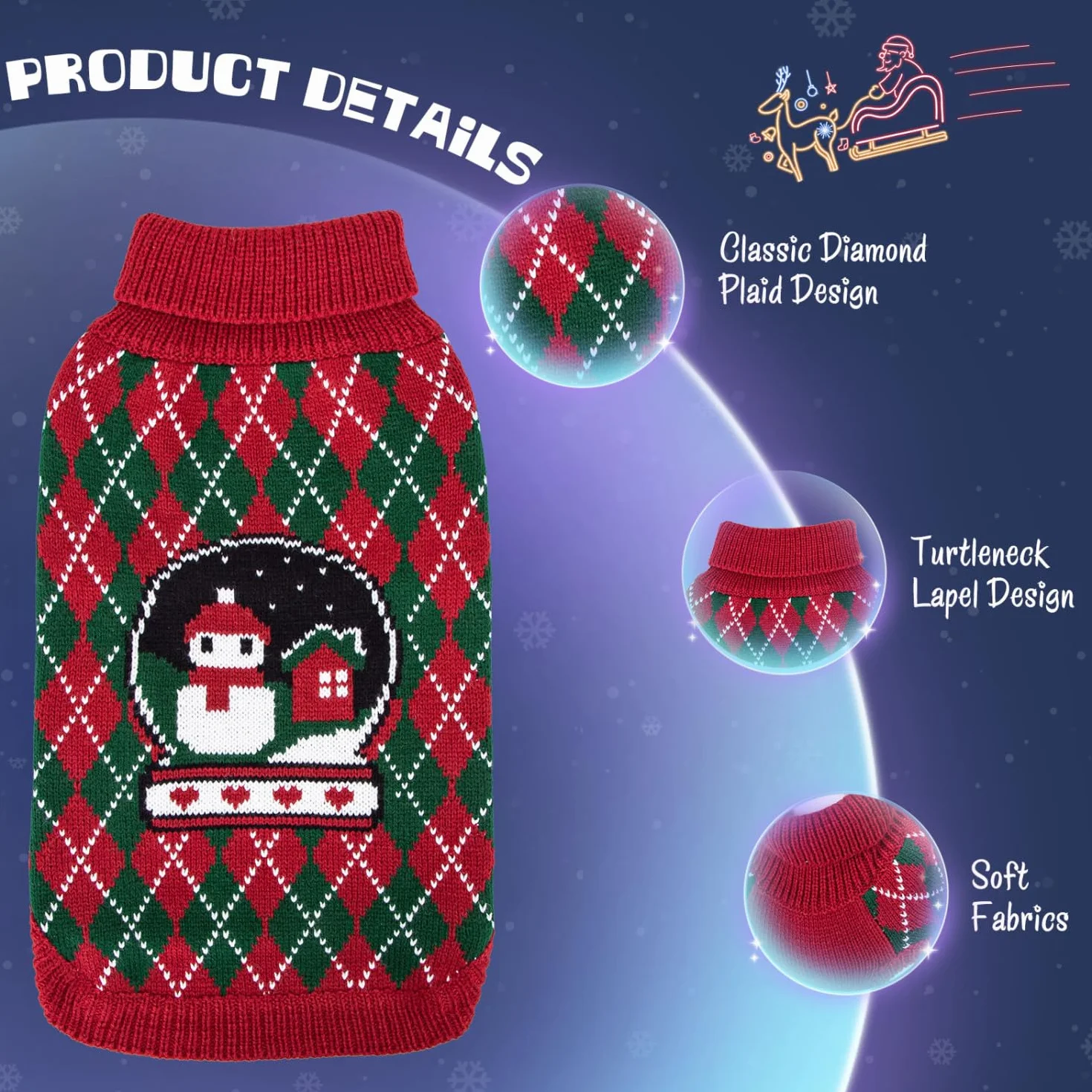 Nobleza Maglioncino Cane Natale Vestiti Gatto Cane Costume Pullover Autunnali per Cani