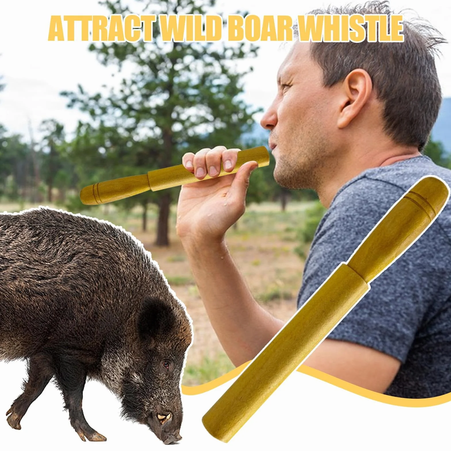 Wild Hog fischietto di cinghiali in legno finto per caccia