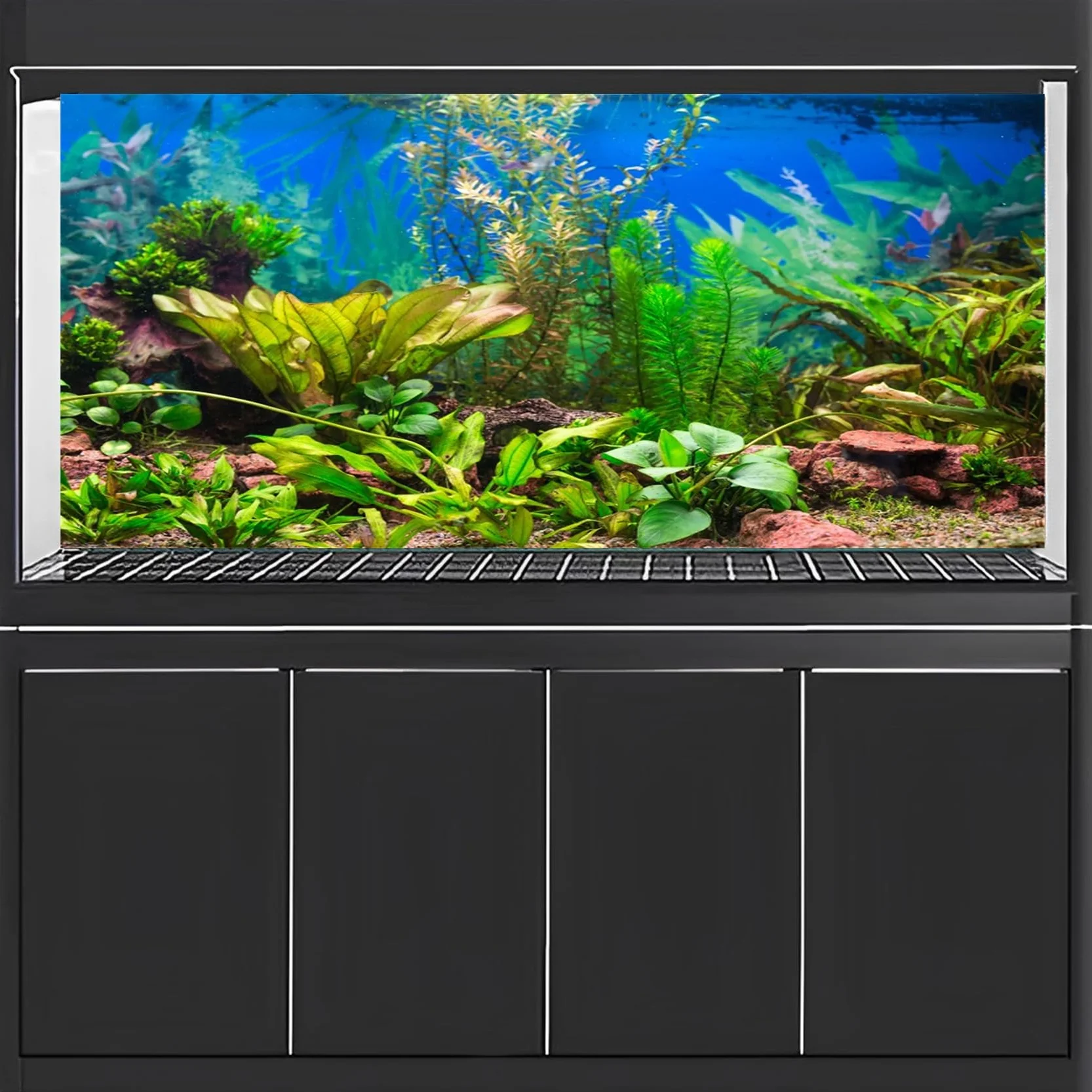 61x41cm Acquario Sfondo Pianta Acquatica Fiume Letto & Lago Acquario Poster Sfondo Vinile Sfondo