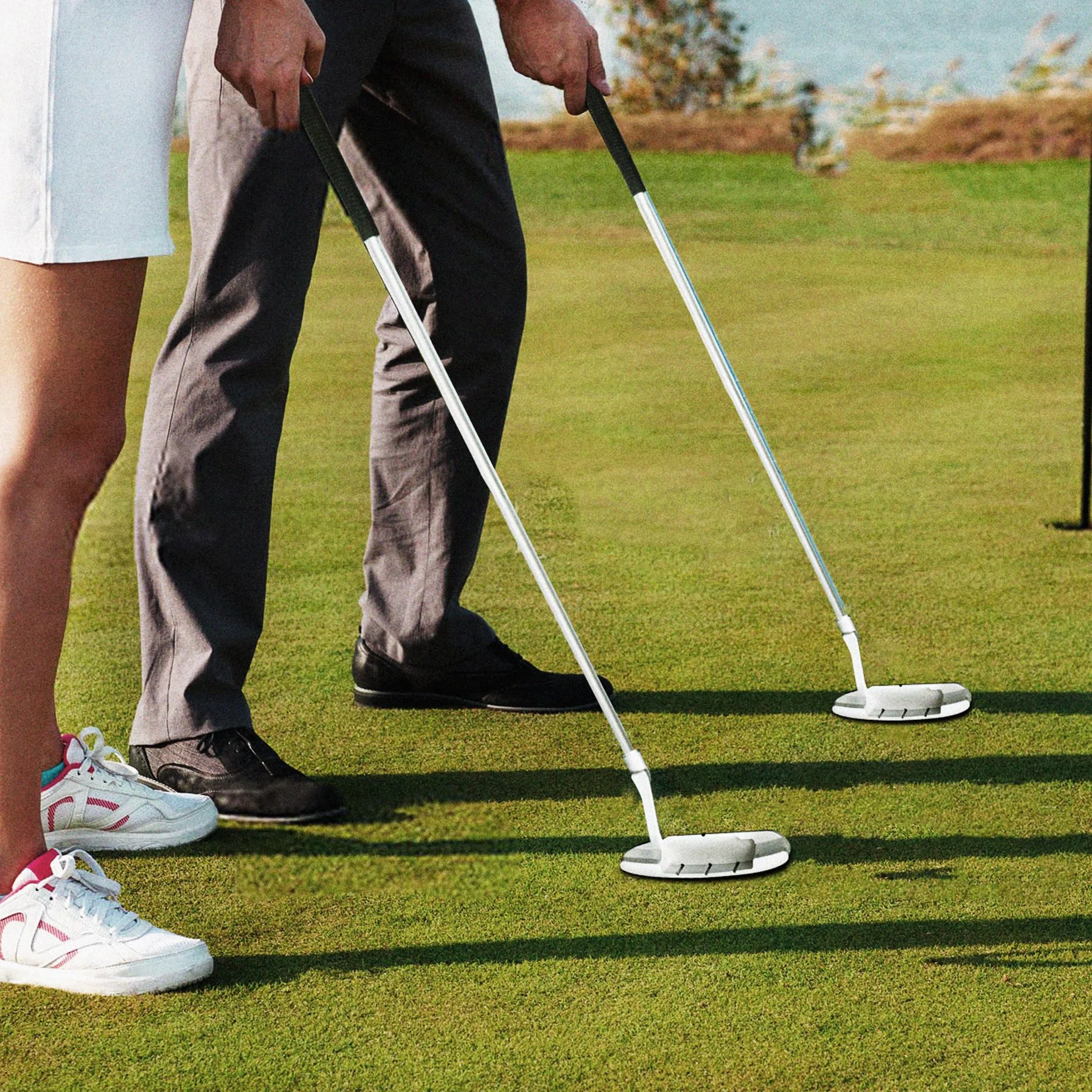 Putter da golf per destrorsi e mancini principianti, set mini mazze rimovibili 83,8 cm con 2 palline standard