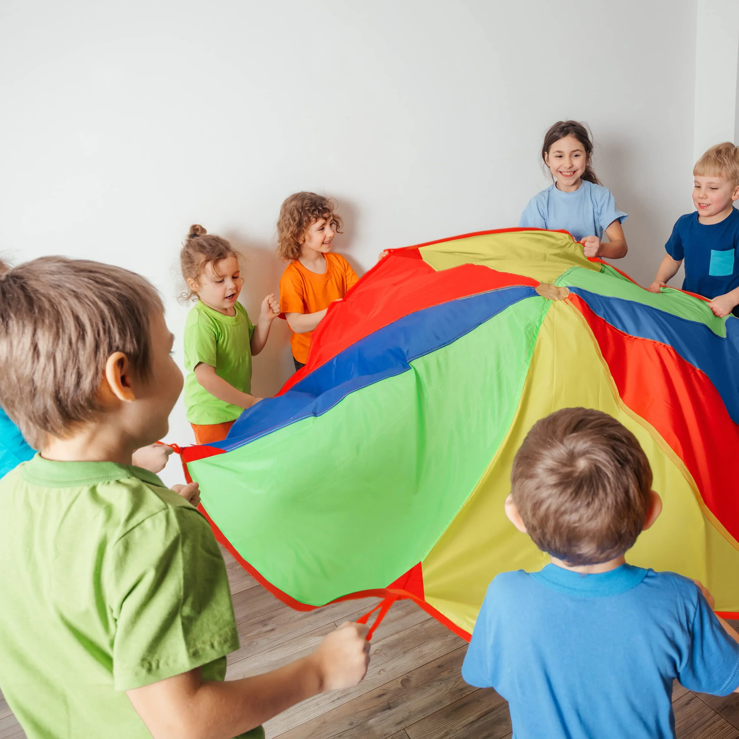 Relaxdays Paracadute Ludico Arcobaleno Telo Giocattolo per Bambini Ø 2 m Multicolore