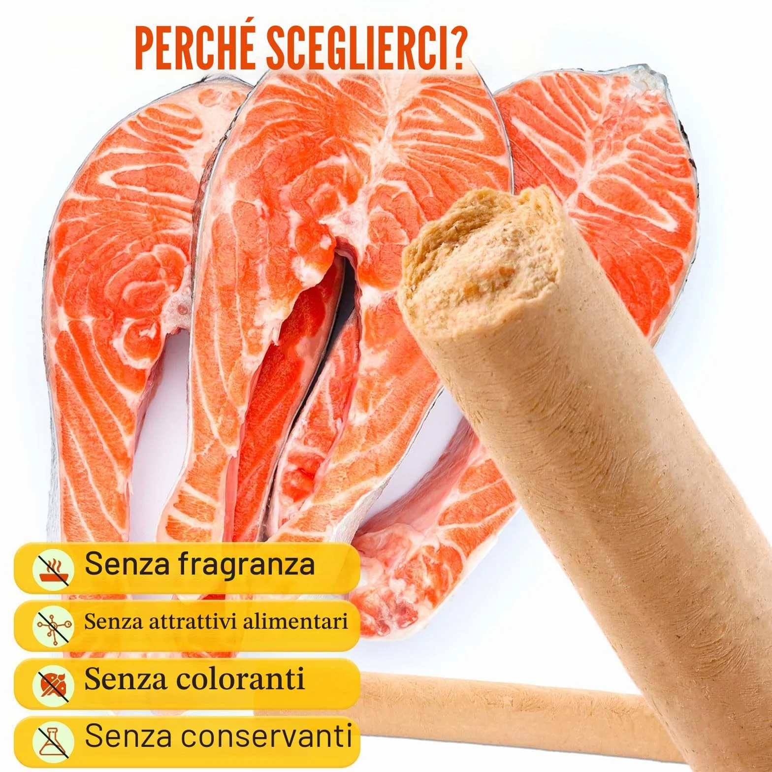 100g Salmon Sticks for Dogs,Bastoncini Di Salmone Per Cani,Vero Salmone E Carote,Facilmente Digeribile,Trattamento Per Cani Ad Alto Contenuto Proteico,Rinfresca L'alito Sano