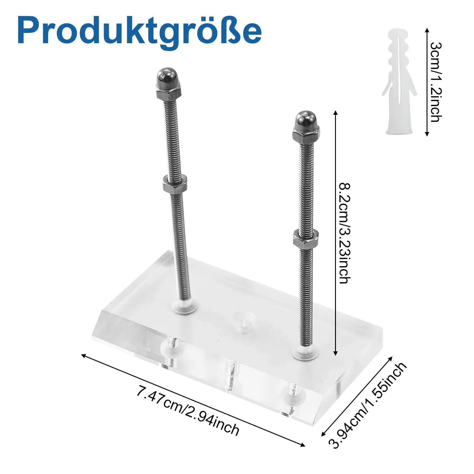 Supporti Parete Skateboard in Acrilico Trasparente, Espositore Professionale, Gancio Acrilico per Stoccaggio Display, 2 Pezzi