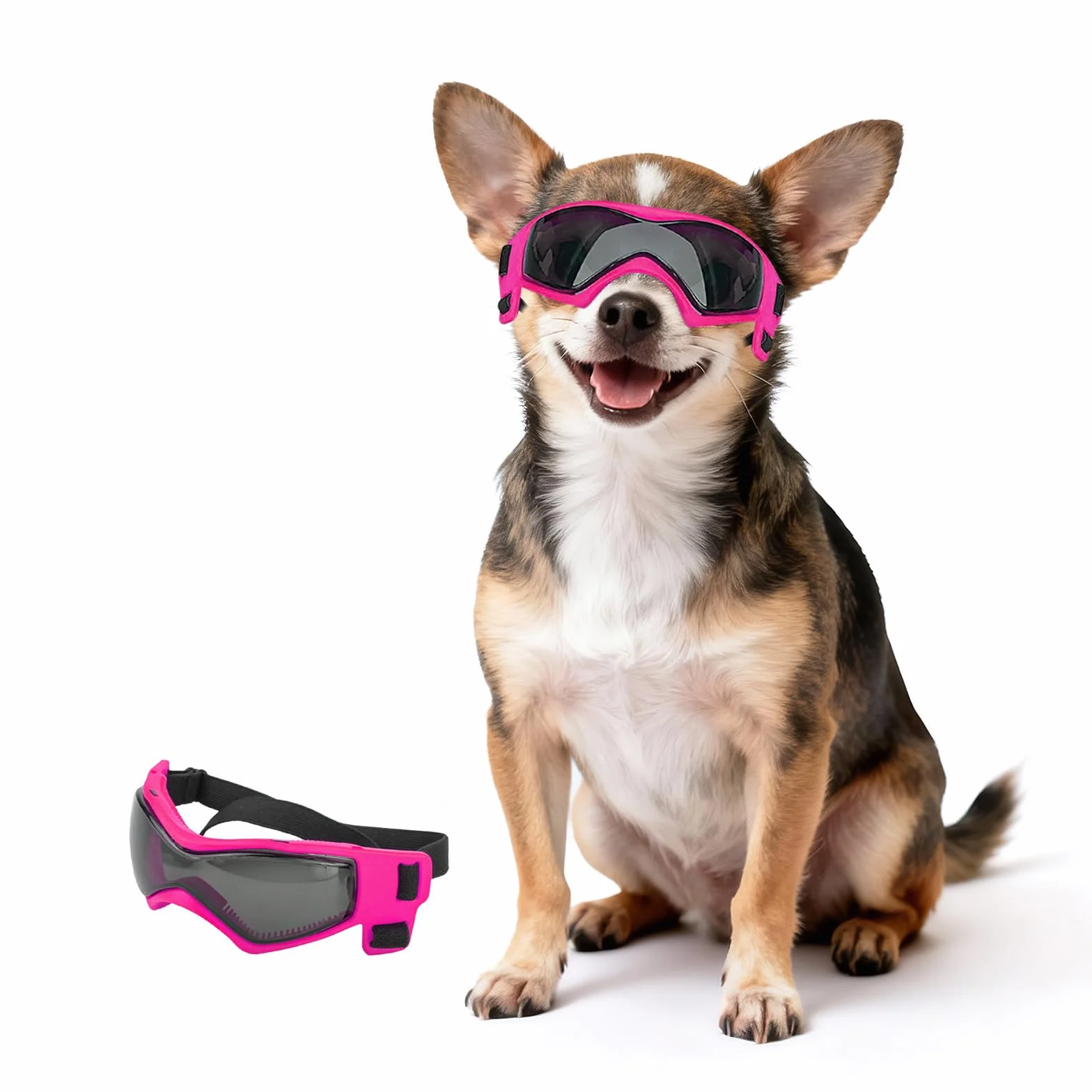 Occhiali da sole per cani Extra Piccoli XS Cani Moto Occhiali con Elastico Regolabile Chihuahua Occhiali da sole - Rosa, XS