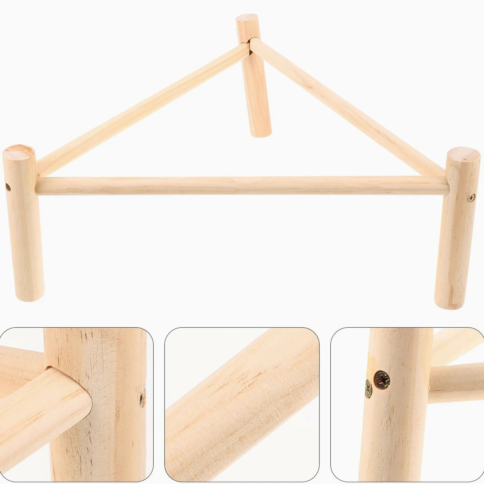 Hemobllo Posatoio in Legno per Galline e Uccelli Beige, Supporto Rialzato Multifunzione Pollaio, come Giocattolo e Riposo per Animali Domestici