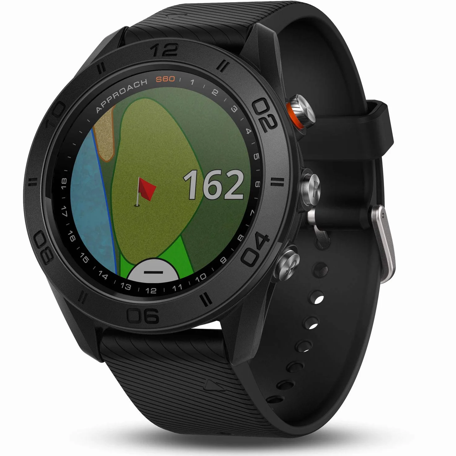 Garmin Approach S60, Orologio da polso con cinturino in silicone, Nero