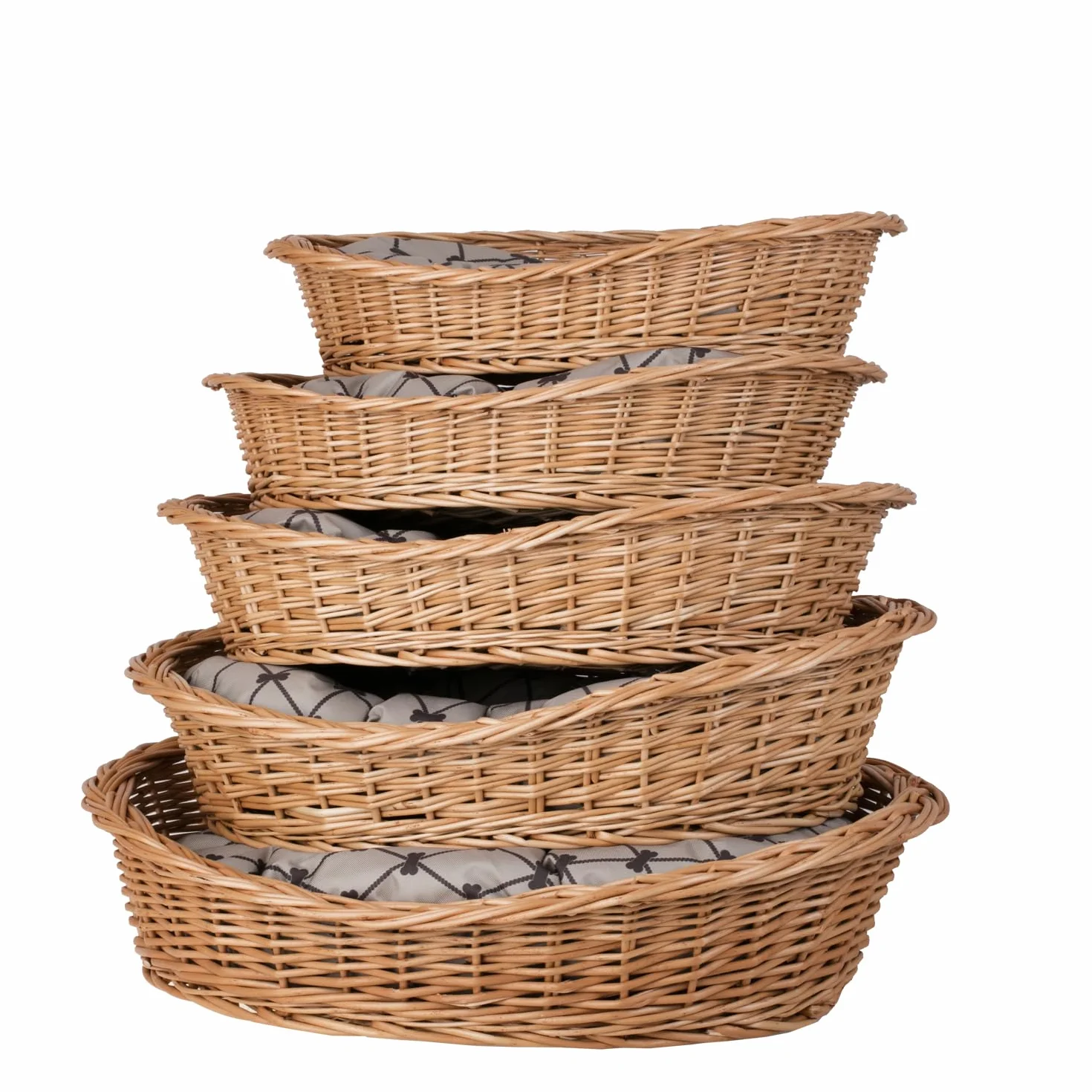 Cestino per cani in vimini di colore naturale, cestino per animali domestici (beige, 95 x 72 H27)