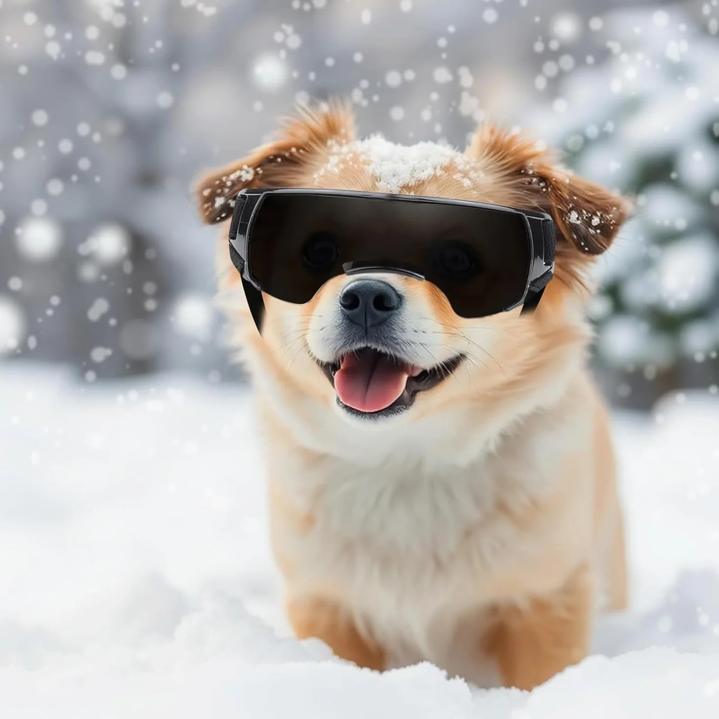 Occhiali x cani piccola taglia,Occhiali da Sole per Cani,UV con Cinturino Elastico Regolabile Antivento,per Cani di Taglia Piccola Media All' Aperto Protezione per Gli Occhi (nero)