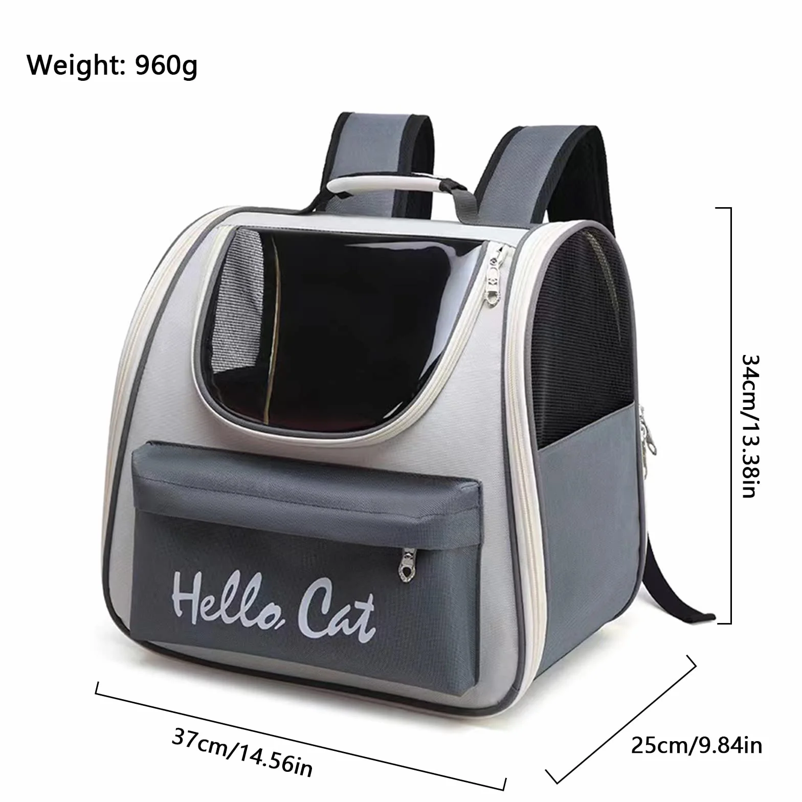 Zaino Gatto, Zaino per cani Gatti Trasportino, Zaino portatile traspirante con Tasche Frontali,Trasparente E Traspirante Resistente al Calore Carrier per I Viaggi di Campeggio D'escursione