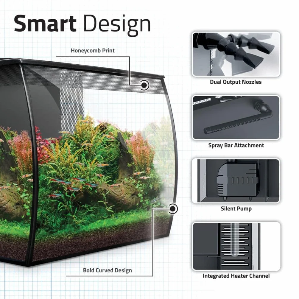 Fluval Flex 2.0 Aquarium Kit, Czarny 34 L