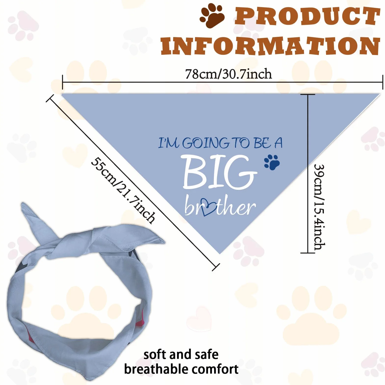 Arricraft Bandana Triangolare In Cotone per Cani Da Compagnia Diventerò Un Fratello Maggiore Sciarpa Lavabile
