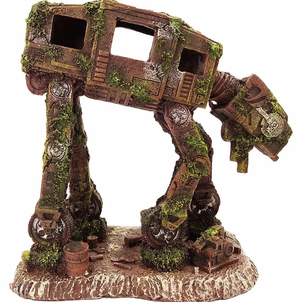 SLOCME Acquario At-At Imperial Walker All Terrain Armored Transport Decorations - Fish Tank Resina Robot Betta Fish Hide Caverna Ornamento