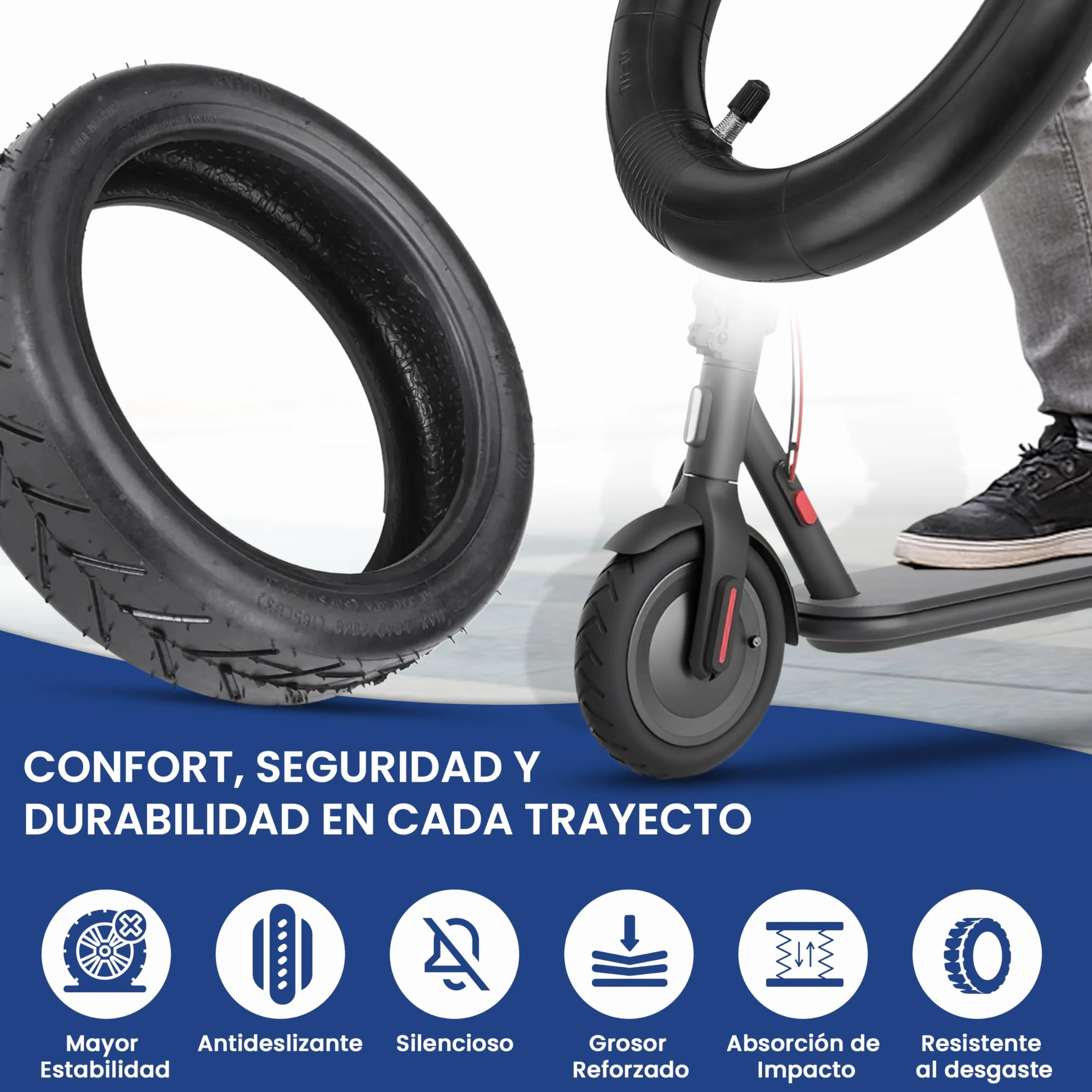 ANSENI Gomme Monopattino Xiaomi 8.5 pollici 8 1/2X2 Ruota 50/70-6.1 Copertone 20cm Camera d'aria Ricambi per Monopattino Elettrico 8,5 Pollici Scooter Xiaomi M365 Pro2 1S Essential