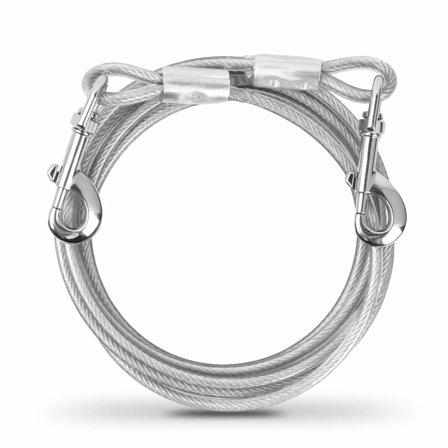 3 m Guinzaglio per Cani Lungo, Cavo Animali Domestici per Legare Il Cane, Cavo Acciaio Inossidabile 6mm, Catena di Sicurezza per Cani Grande Media Piccola Cortile Giardino, Fino a 250kg (Bianco)