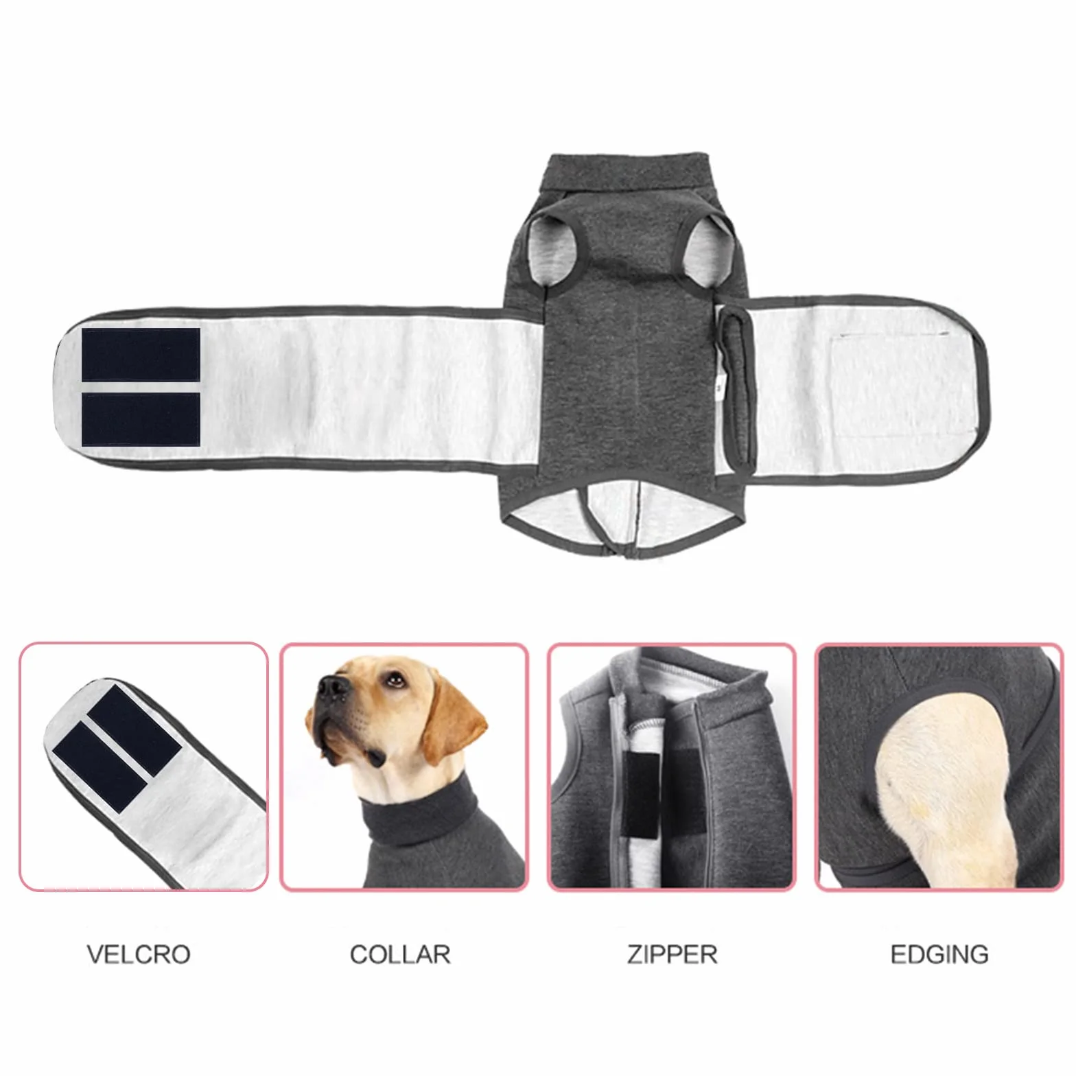 Cane Ansia Gilet Traspirante Morbido Cappotto Calmante Per Cani Piccole Medie Grandi