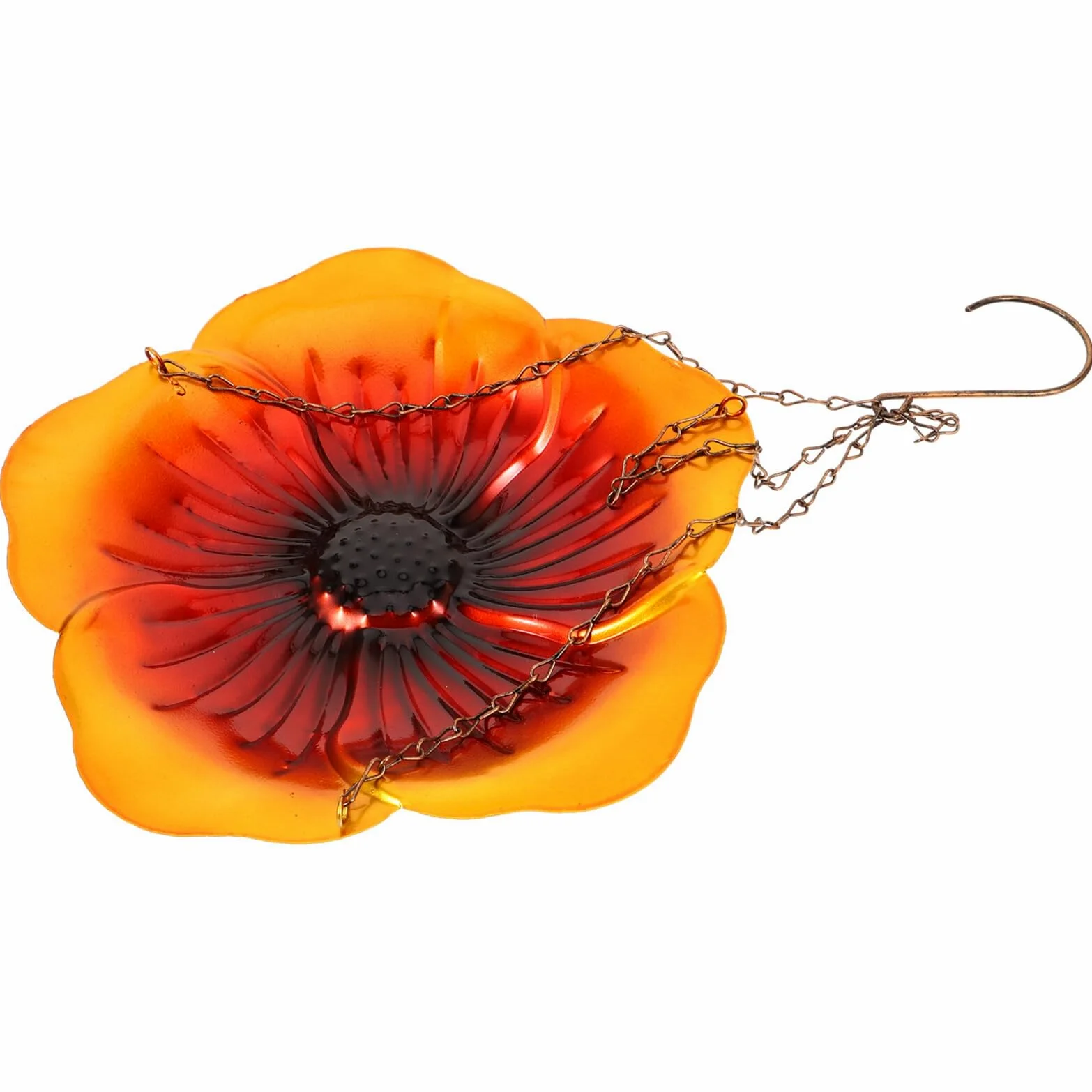 SHINEOFI Mangiatoia Uccellini Esterno in Metallo Forma di Fiore Appendibile con Gancio per Giardino e Cortile Decorazione Tradizionale Resistente e Facile da Pulire per Alimentazione