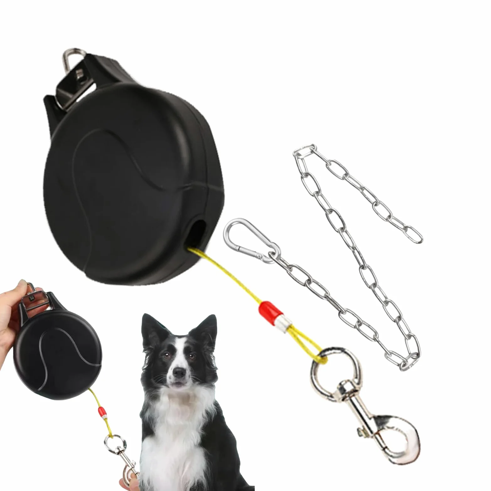 Guinzaglio A Corda Per Cani Resistente per Cani e Altri Animali | Estensibile da Parete per Cuccioli e Cani per Passeggiate Corse Campeggio Spiaggia Cortile Giardino Razze Piccole