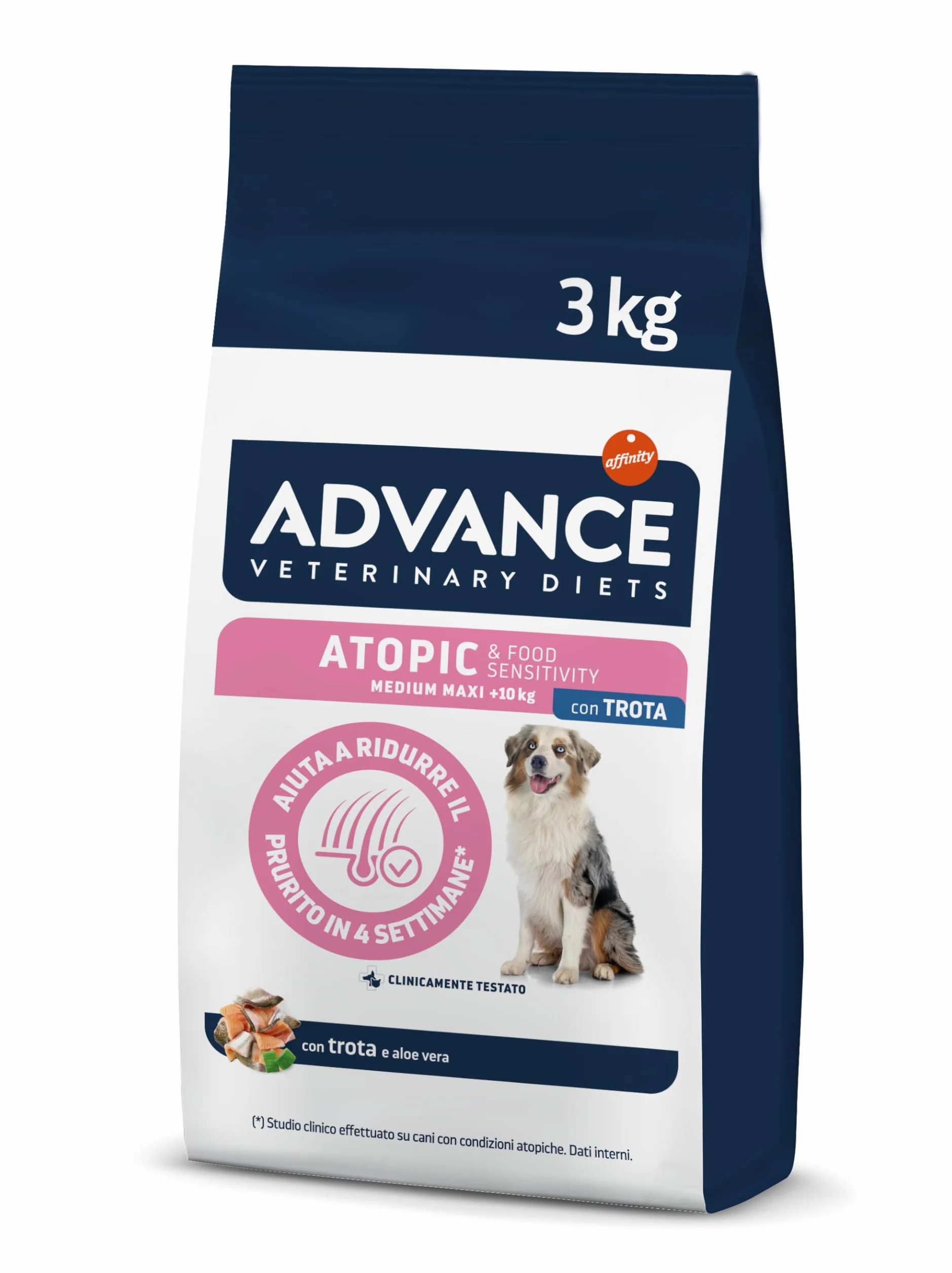 Advance Veterinary Diets - Atopic Medium-Maxi - Cibo per Cani con Problemi di Dermatite Atopica con Trota - 3kg