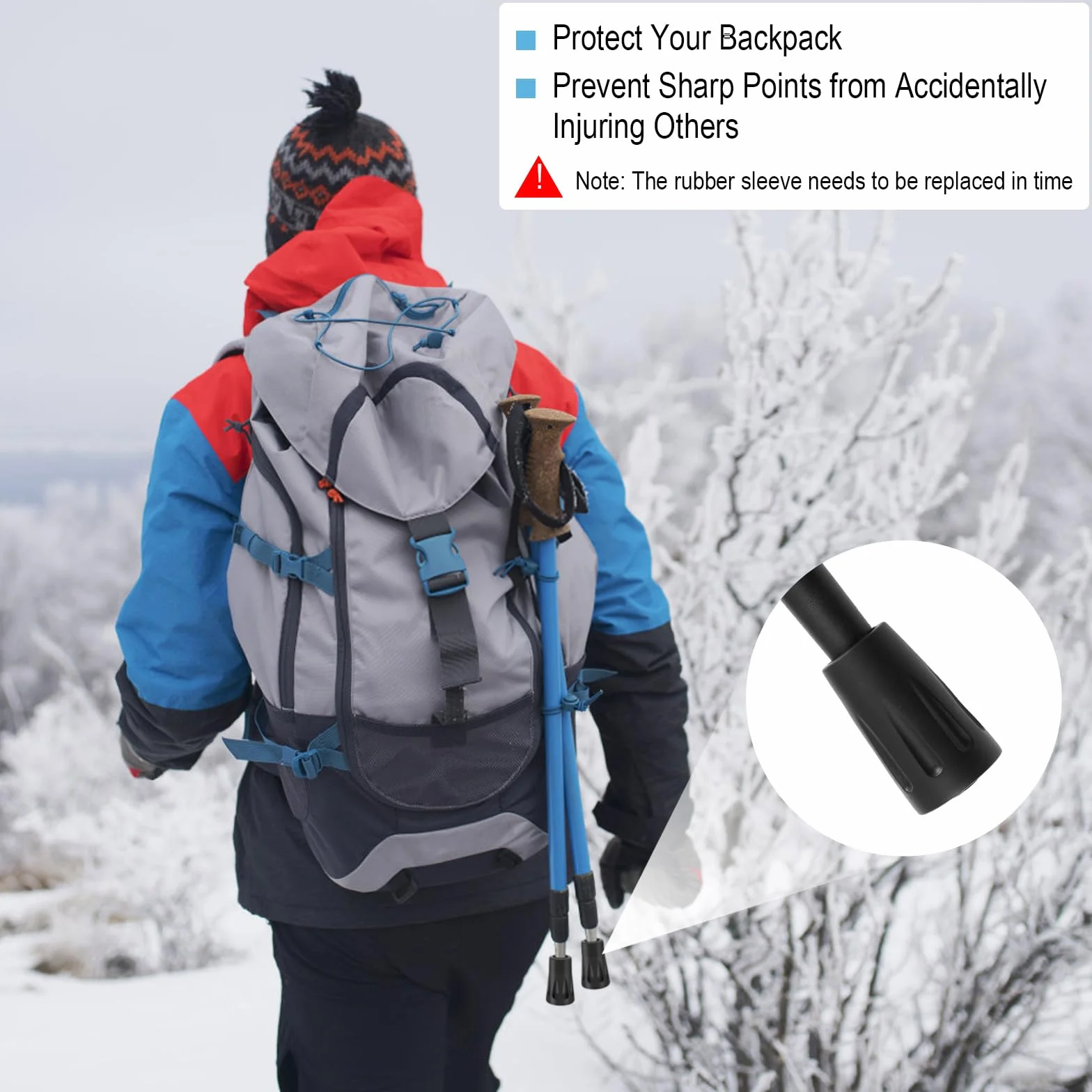 Bastoncini da Trekking Nordic Walking Tamponi Gomma 6 Pezzi