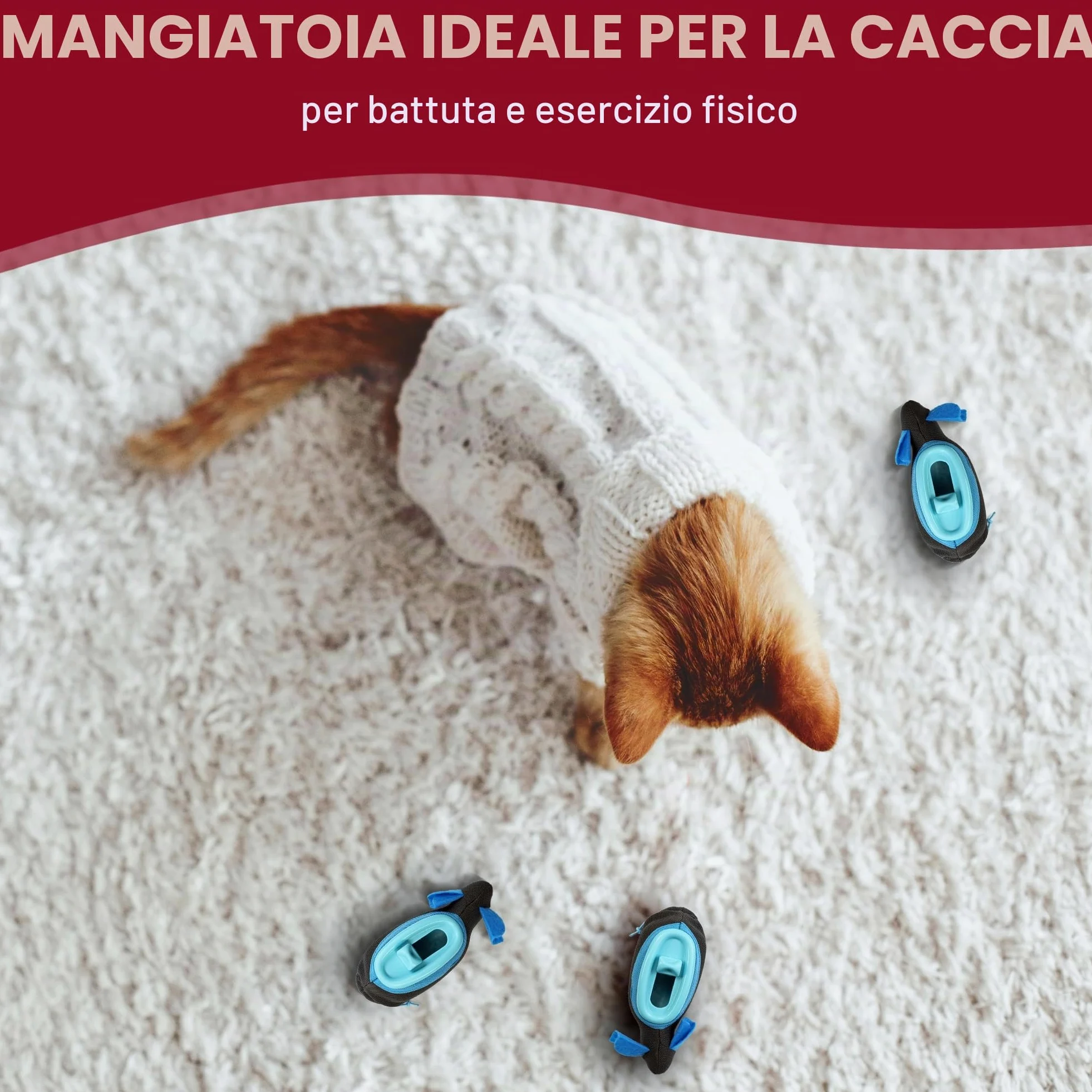 Doc & Phoebe - Mangiatoia interattiva per gatti da caccia, taglia unica