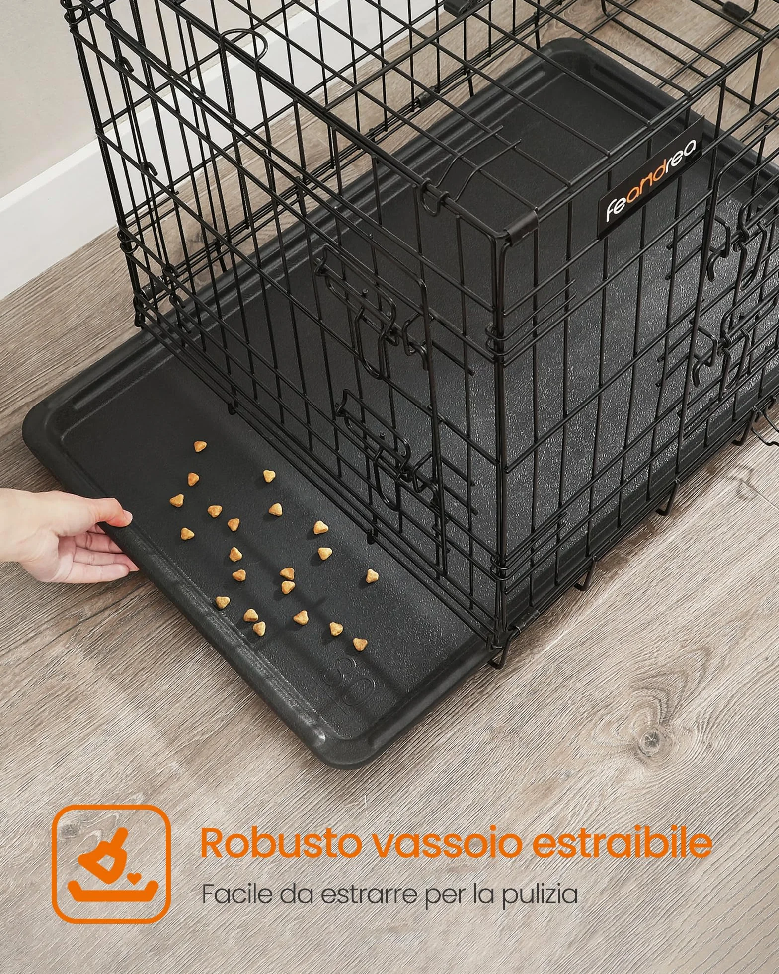 Feandrea Gabbia per Cani Pieghevole XXL 122x74,5x80,5 cm Nero PPD48H