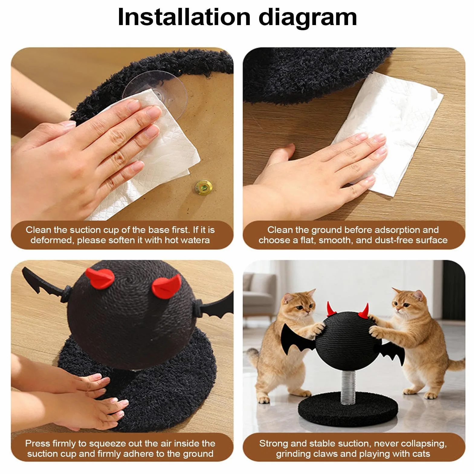 Tiragraffi Gatto Giocattolo Palla Interattiva a Molla con, Arricchimento | Tiragraffi In Sisal per Casa, Soggiorno, Camera, Cucina, Balcone e Angolo