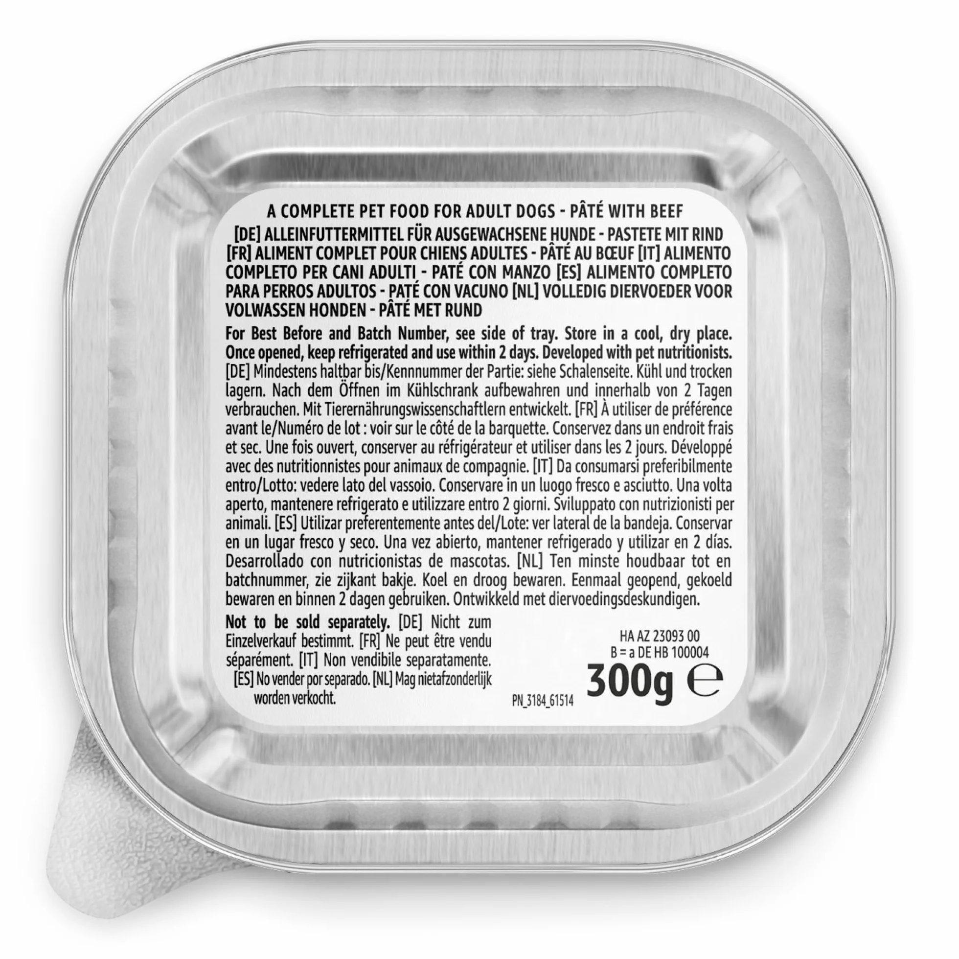 Cibo Umido per Cani by Amazon, Paté di Manzo, 300g, Confezione da 10
