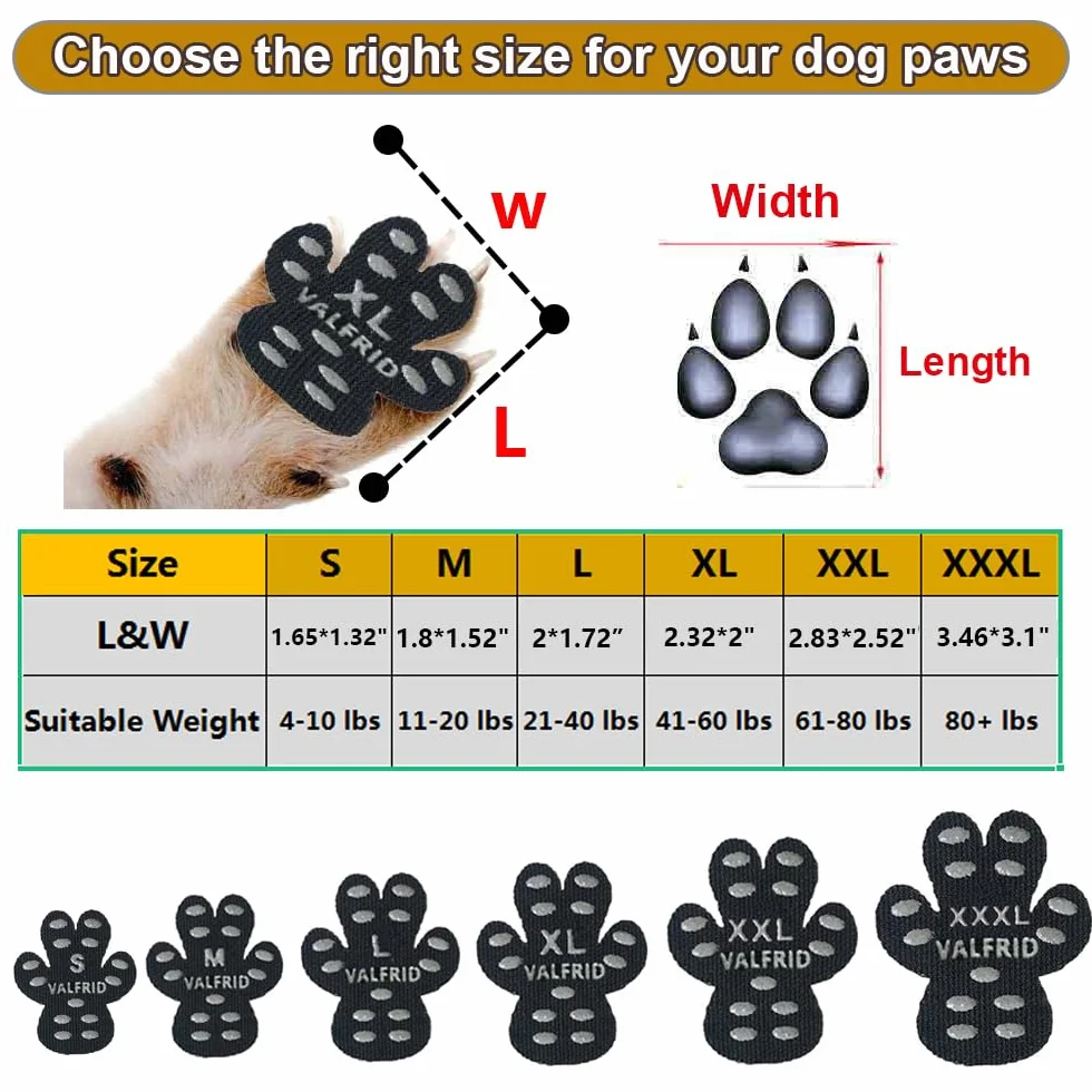 VALFRID Cani Protezioni Zampe Pads Antiscivolo Gomma Autoadesivo Resistente 40 pz M