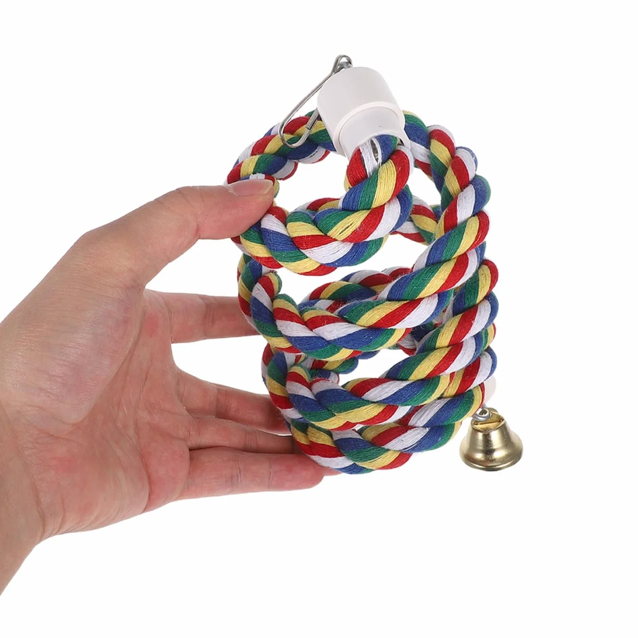 Milisten Trespolo in Corda Di Cotone Spirale per Uccelli Altalena per Pappagalli Giocattolo in Corda Accessorio per Gabbia
