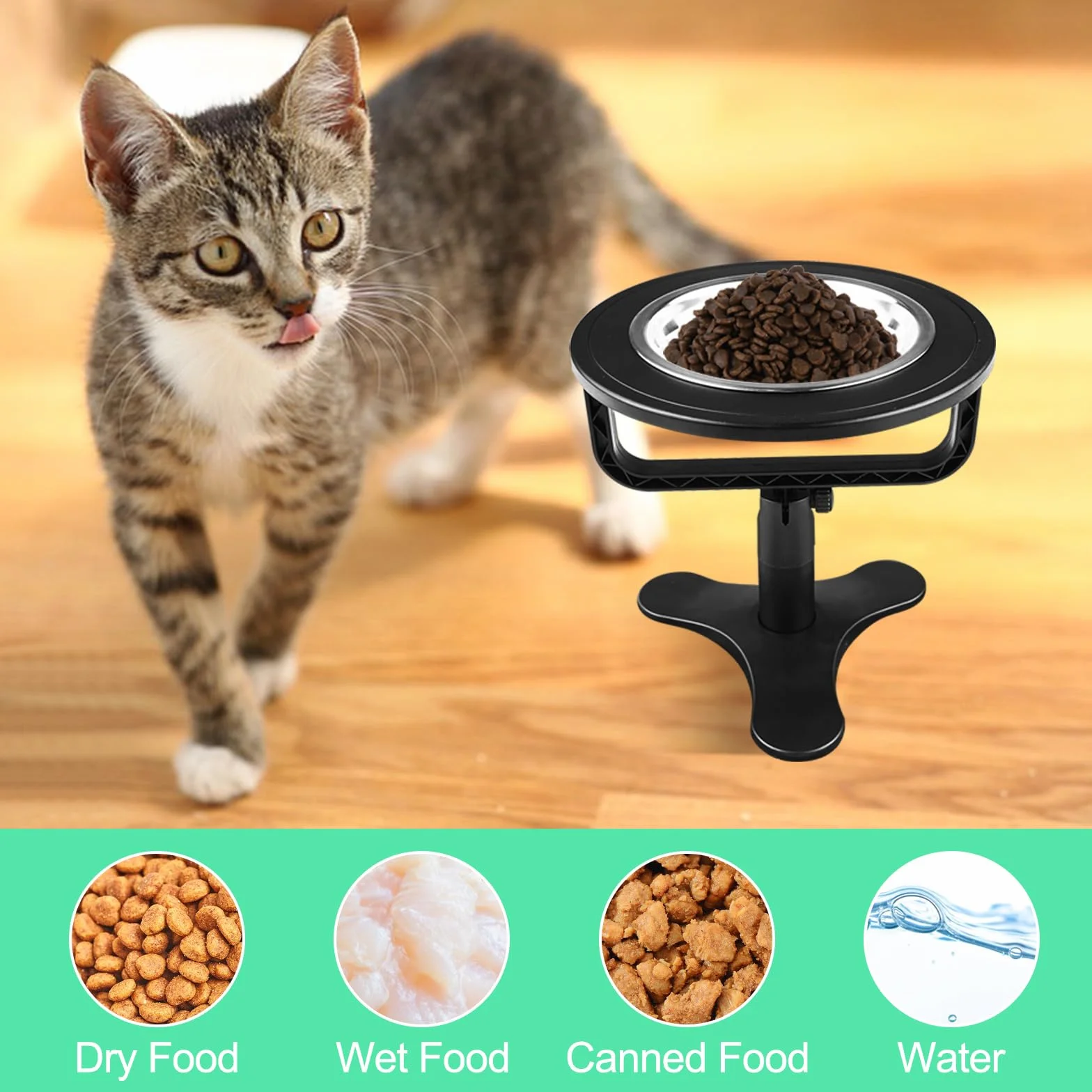 MeoZynxadril Ciotola Gatto, Ciotole per Gatti Rialzate, Inclinata di 15° Ciotola Cane, Antiscivolo Ciotole Gatto, Rialzo Ciotole Cane, per Animale Domestico, Cuccioli, Cani di Piccola Taglia