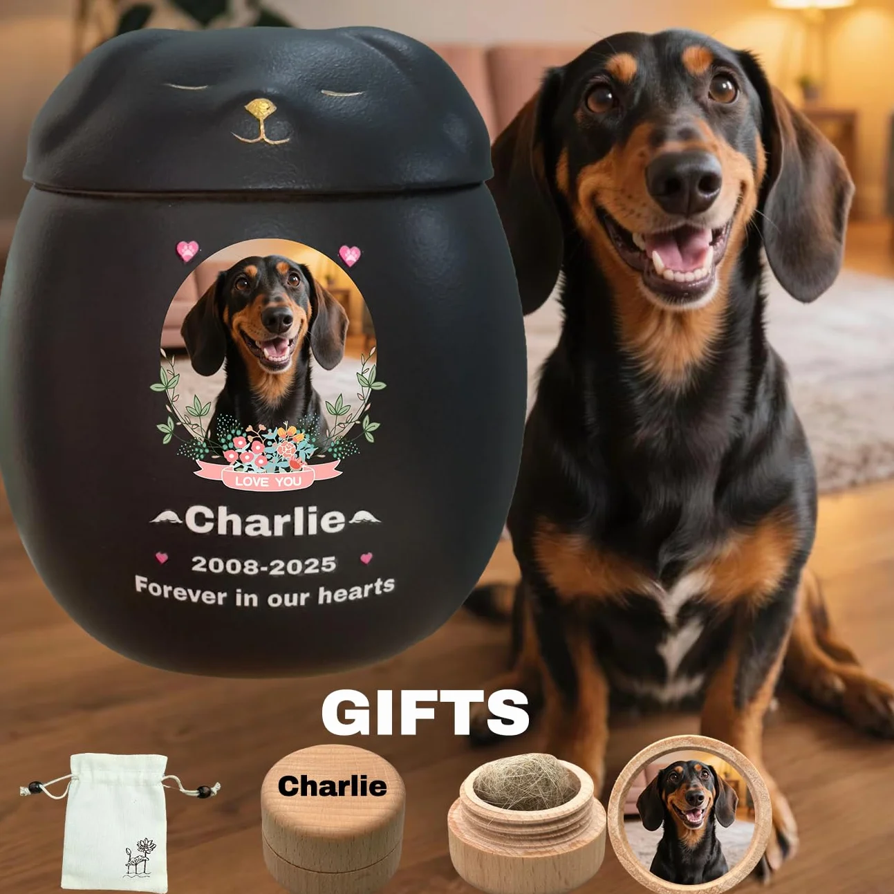 Urna per cani personalizzata in ceramica fatta a mano, Piccola per ceneri ≤ 10 kg