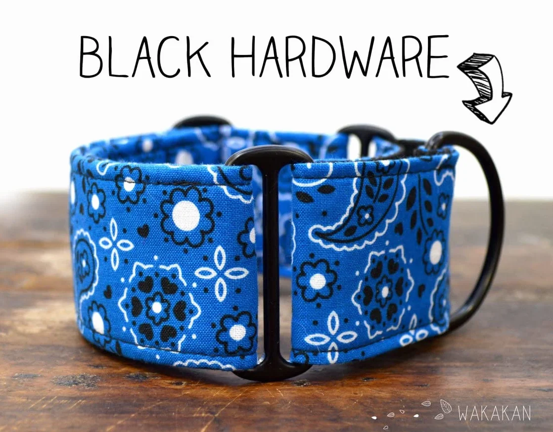 Wakakán Martingale Collare per Cani Blue Bandana Fatto a Mano Spagna