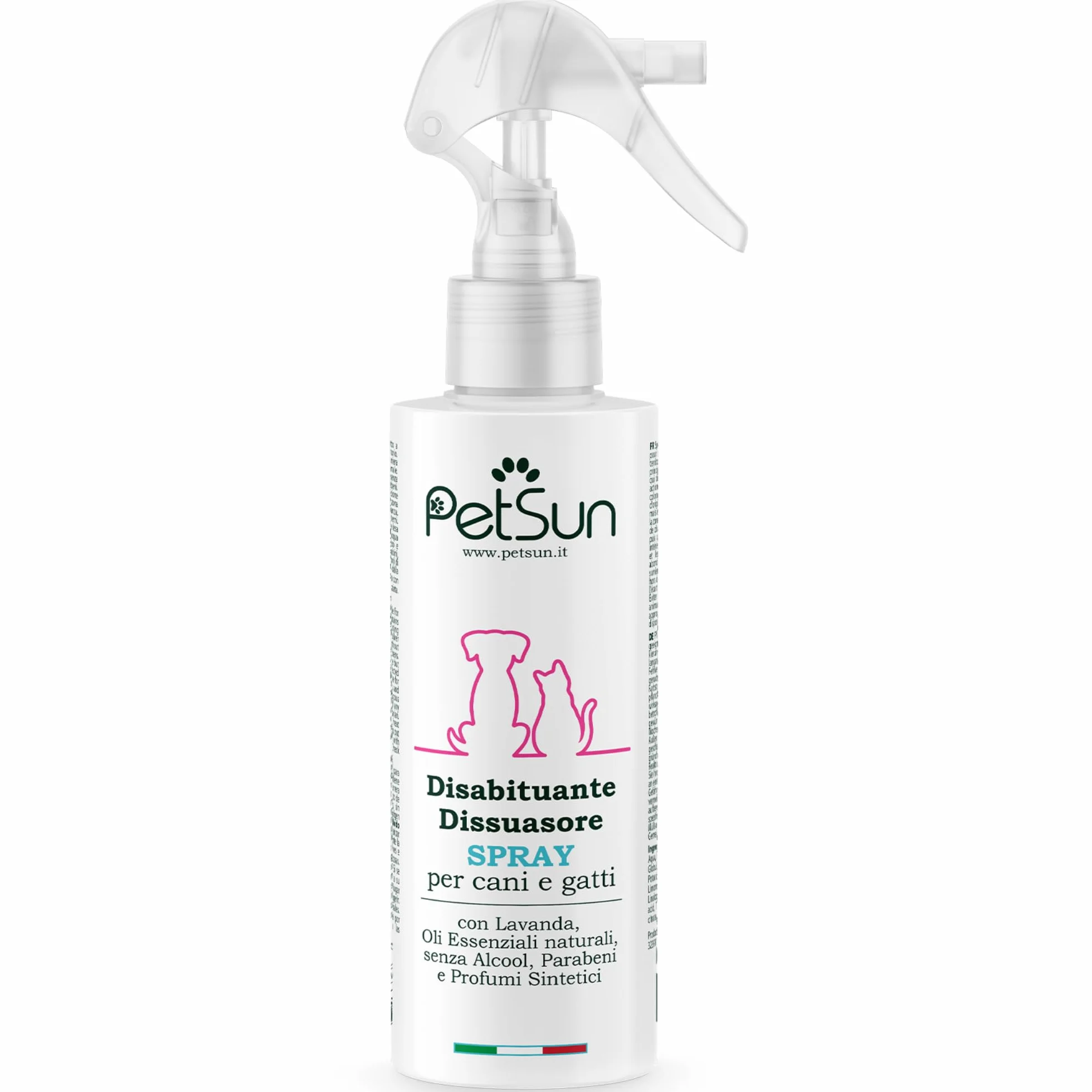 PetSun Disabituante per Cani e Gatti - Repellente - Spray Naturale - Anti Urina e Odori per Interni ed Esterni - 250 ml