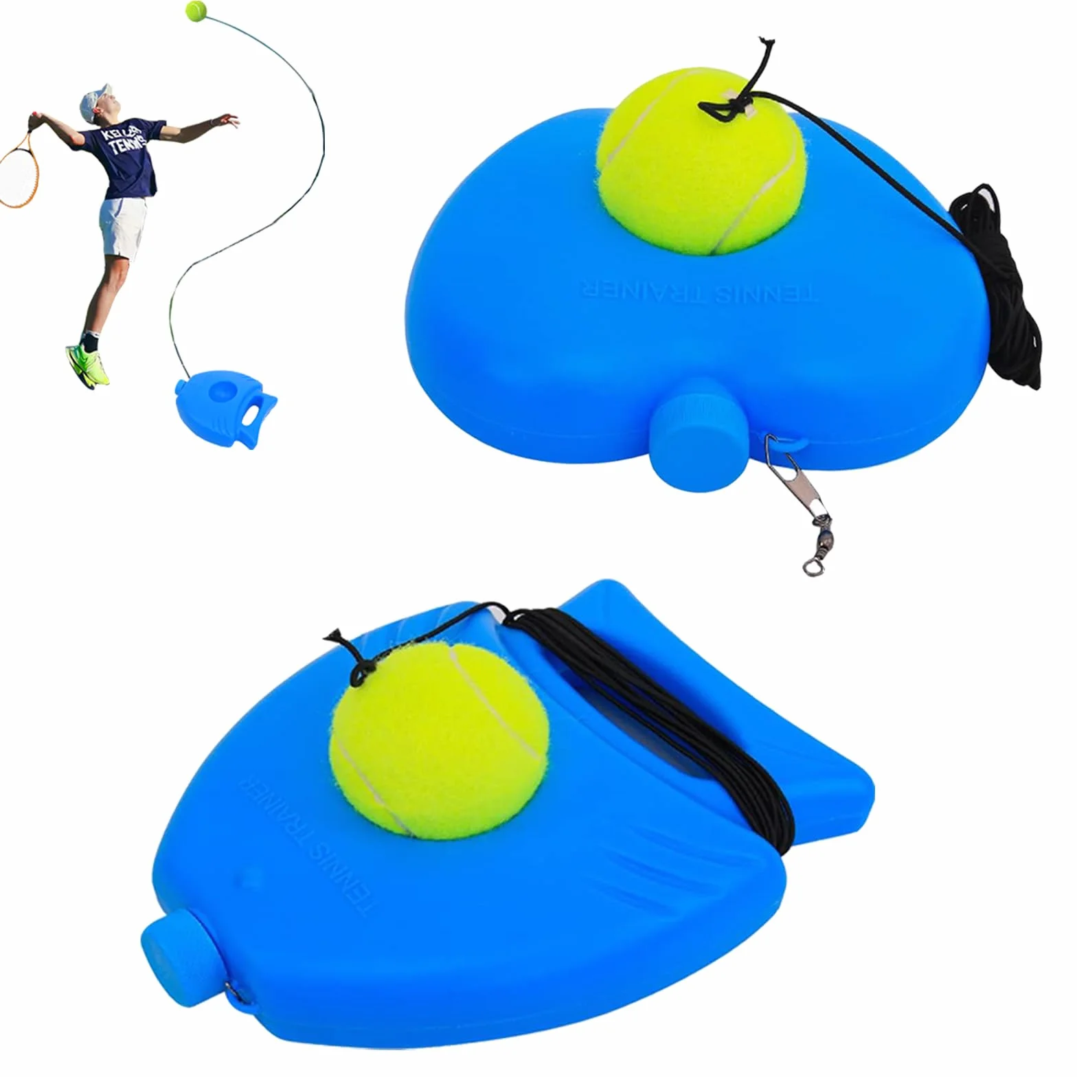 2Pcs Allenamento per Tennis casa Allenatore Tennis pallina L'allenatore rimbalzare Palla Autodidatta Strumento Portatile Allenatori Principianti Adatta Bambini Adulti Giocatore