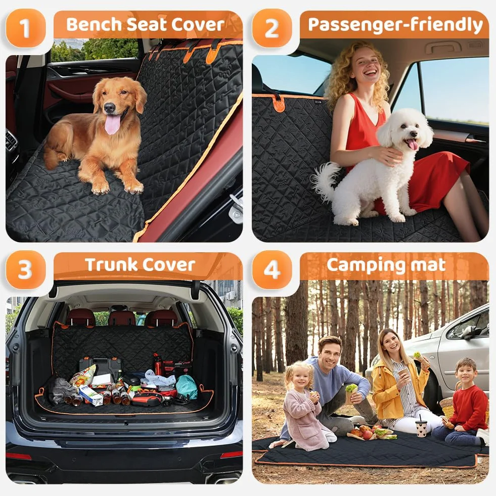 KYG Coprisedile Auto per Cani Antiscivolo Antigraffio Sedili Posteriori 132x58x46cm SUV Camion